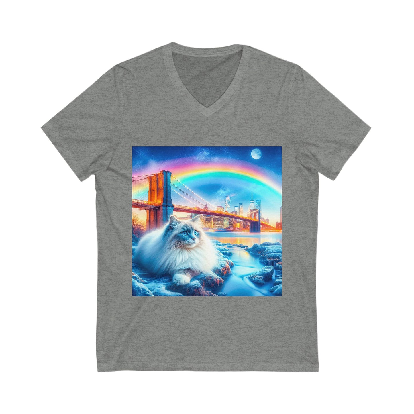 Ragdoll Cat Unisex Jersey Short Sleeve V-Neck Tee