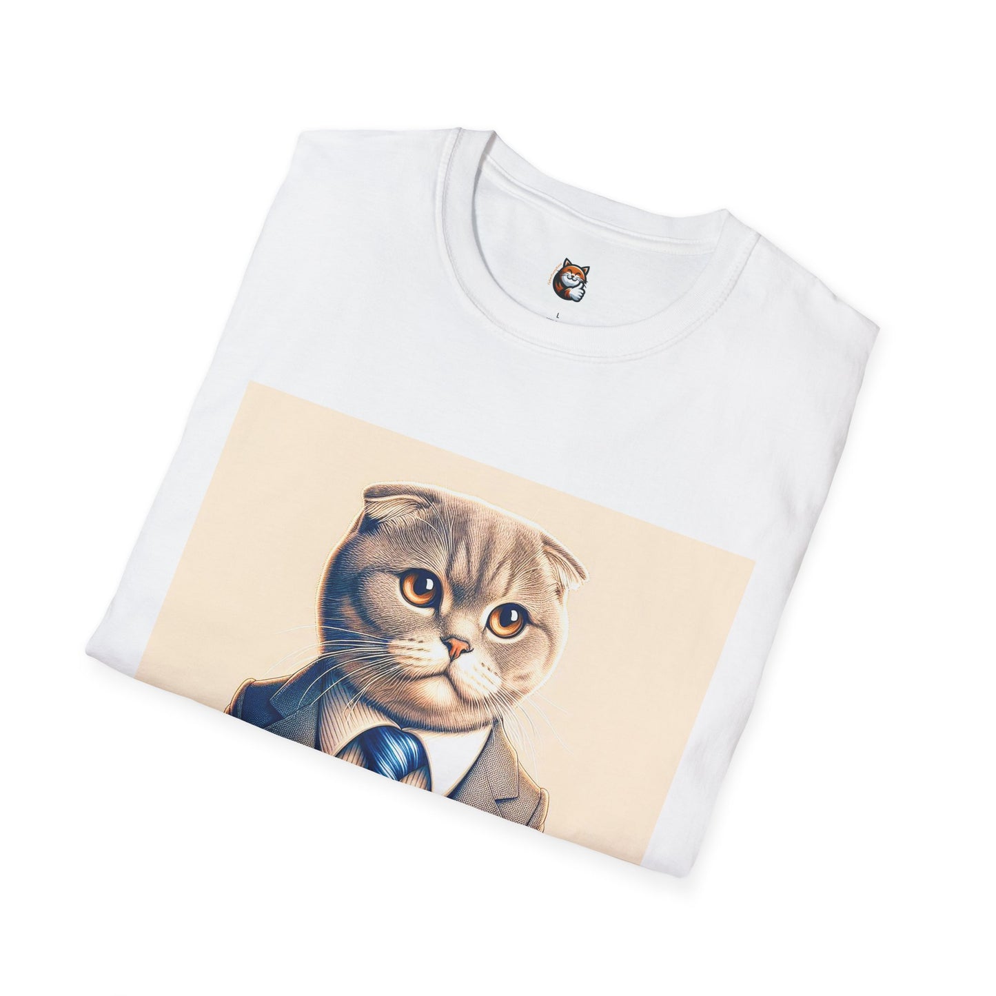 Scottish Fold Cat suit and tie  T-Shirt