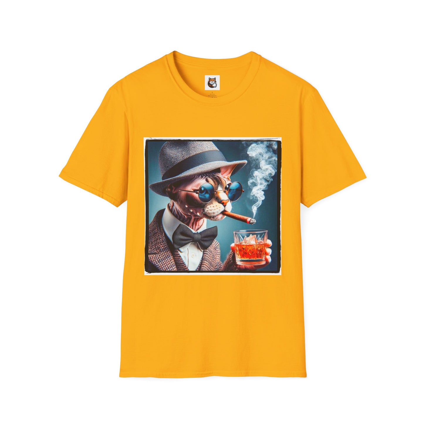 Devon Rex Cat smoking Softstyle T-Shirt