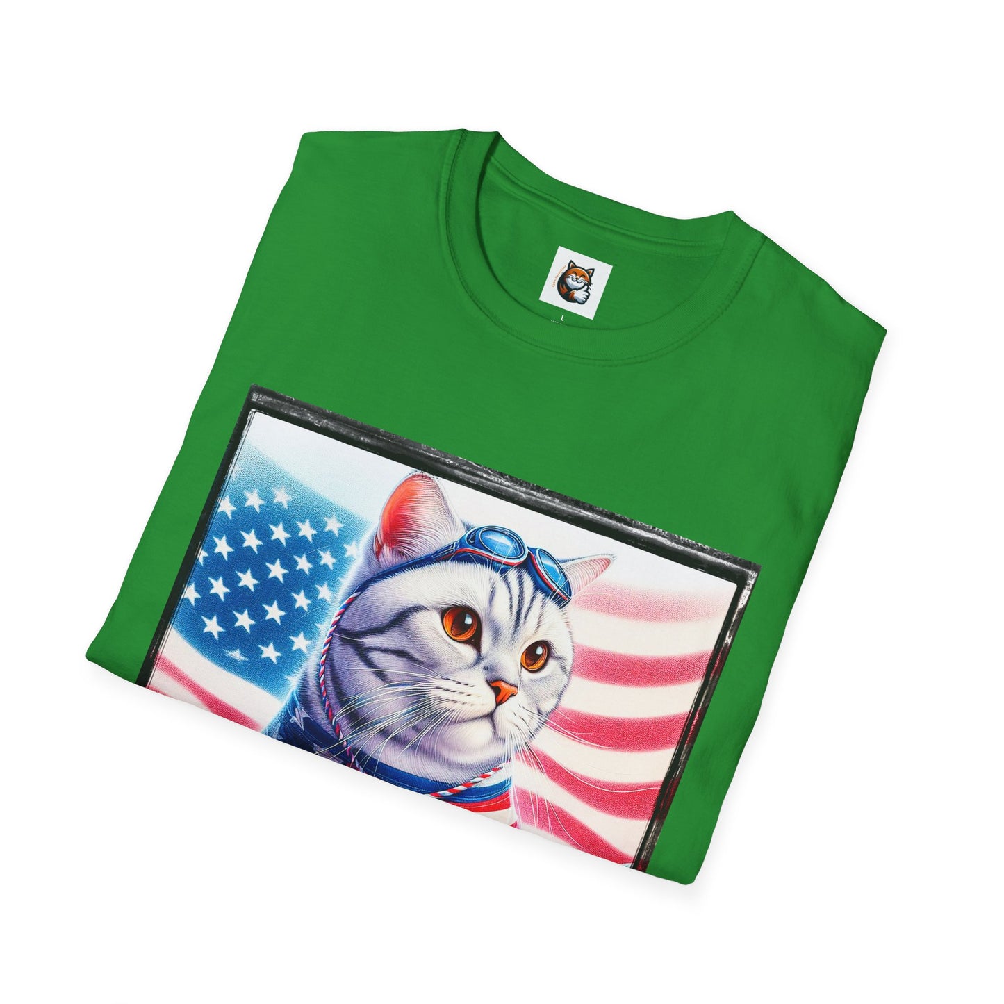 American Shorthair americsn flag Softstyle T-Shirt