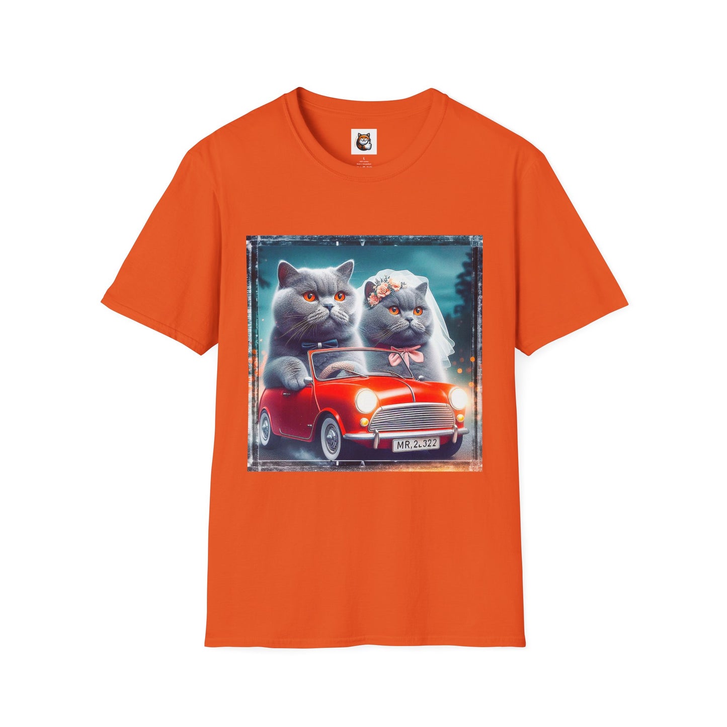 Wacky British Shorthair tiny red car Softstyle T-Shirt