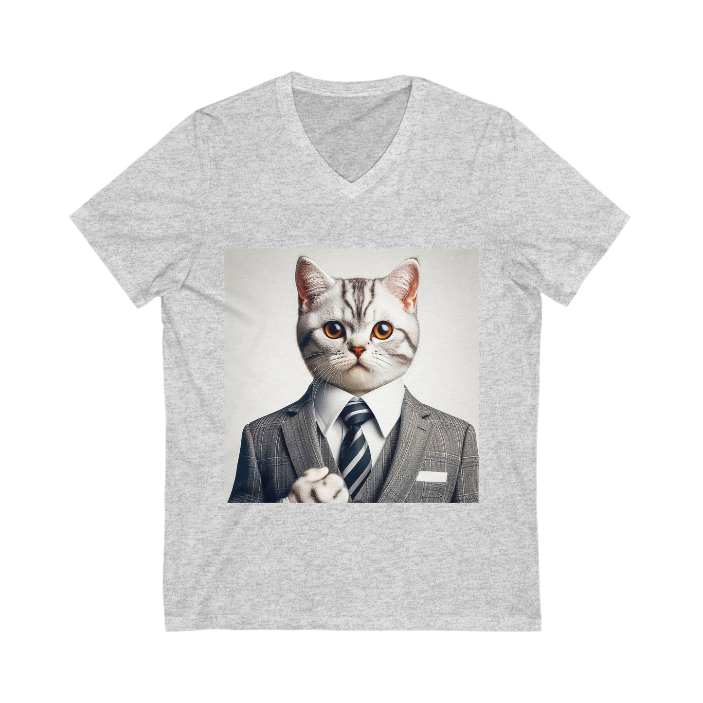 American Shorthair business professionals Jersey Short Sleeve V-Neck Tee
