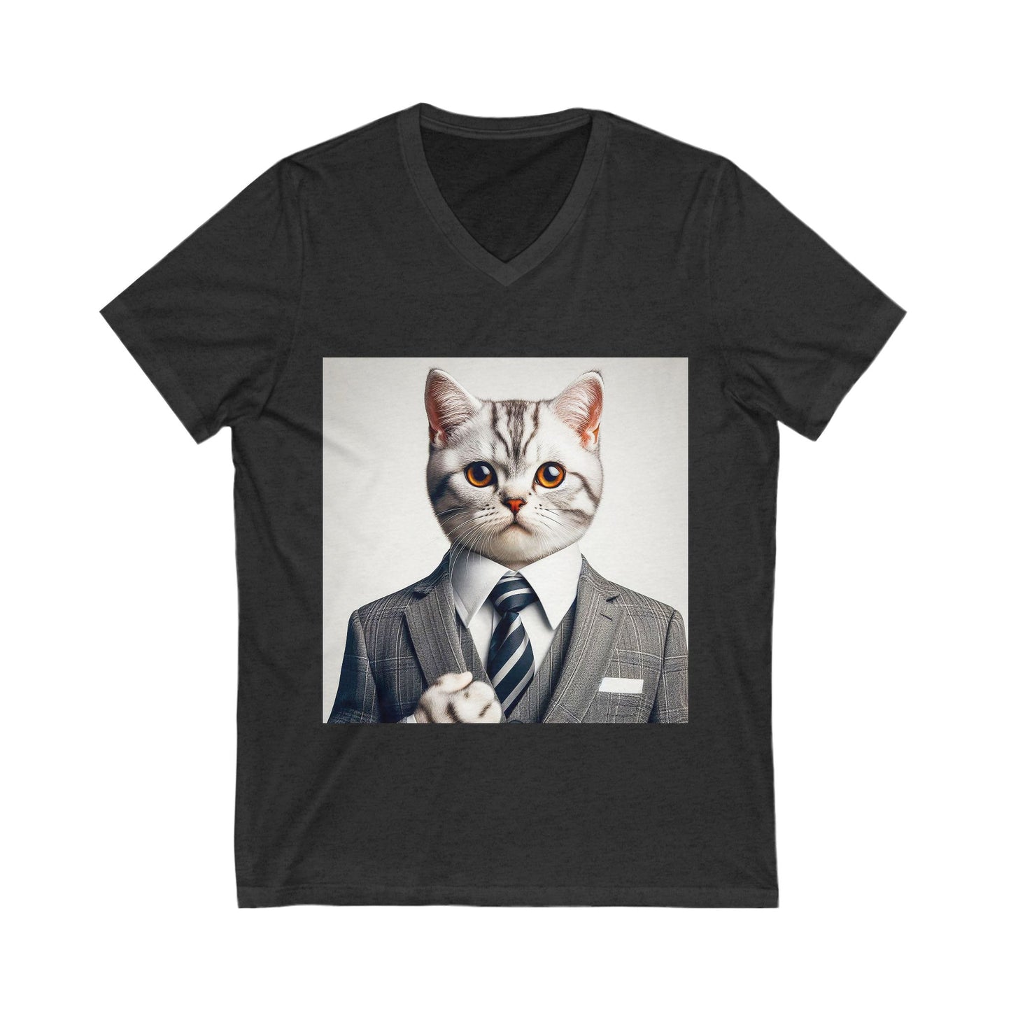 American Shorthair business professionals Jersey Short Sleeve V-Neck Tee