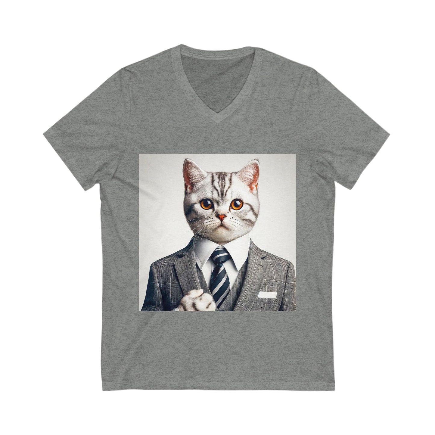 American Shorthair business professionals Jersey Short Sleeve V-Neck Tee