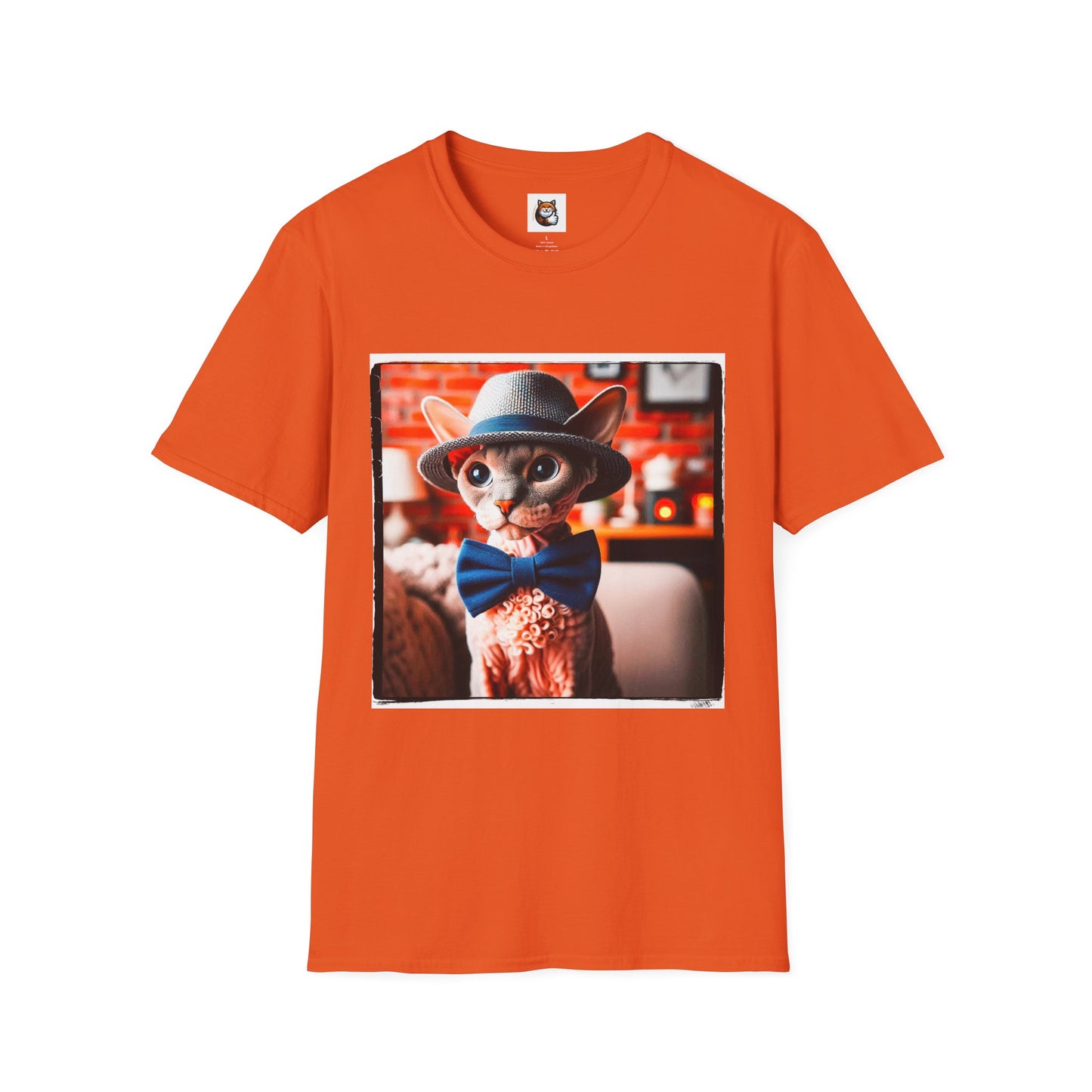 Devon Rex Cat hat and tie Softstyle T-Shirt