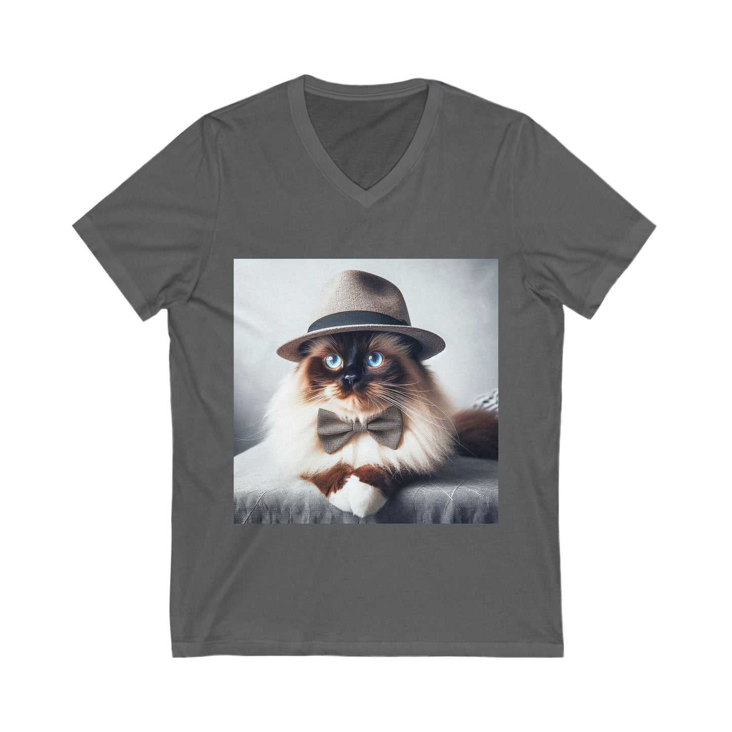 Birman bow Jersey Short Sleeve V-Neck Tee
