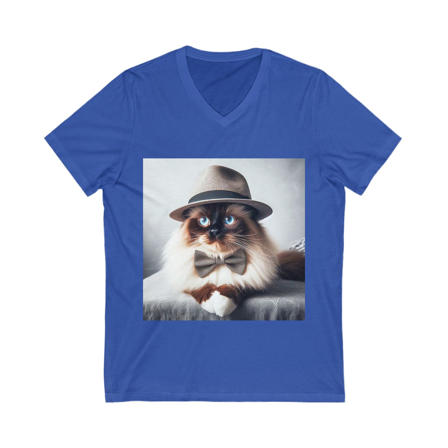 Birman bow Jersey Short Sleeve V-Neck Tee