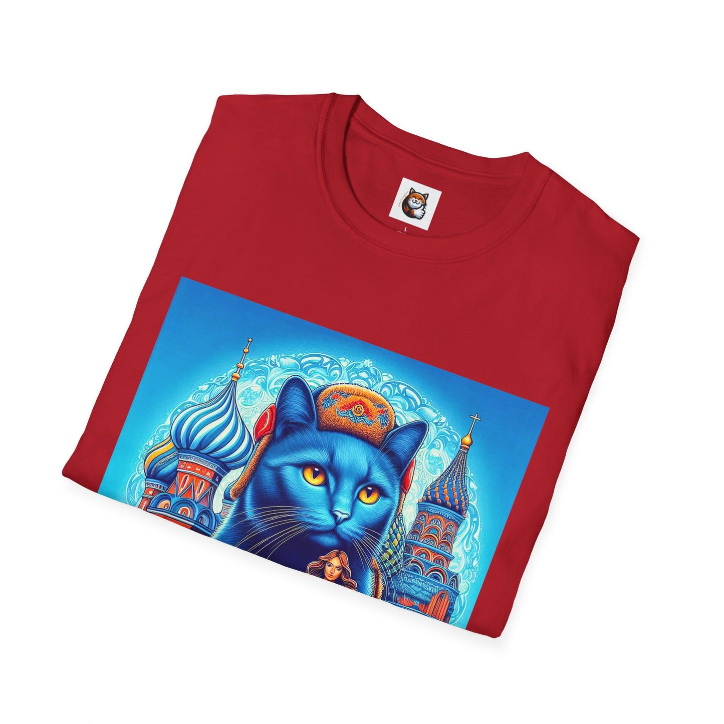 Russian Blue Cat egyptian goddess Softstyle T-Shirt