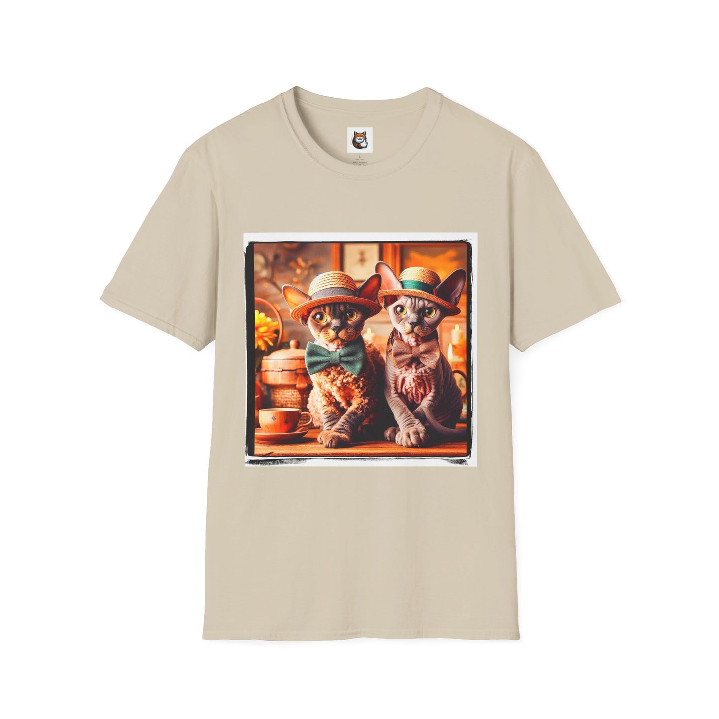 Devon Rex bow and tie Unisex Softstyle T-Shirt
