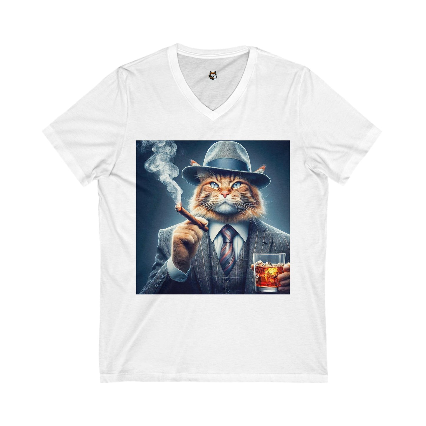 Maine Coon Unisex Jersey Short Sleeve V-Neck Tee