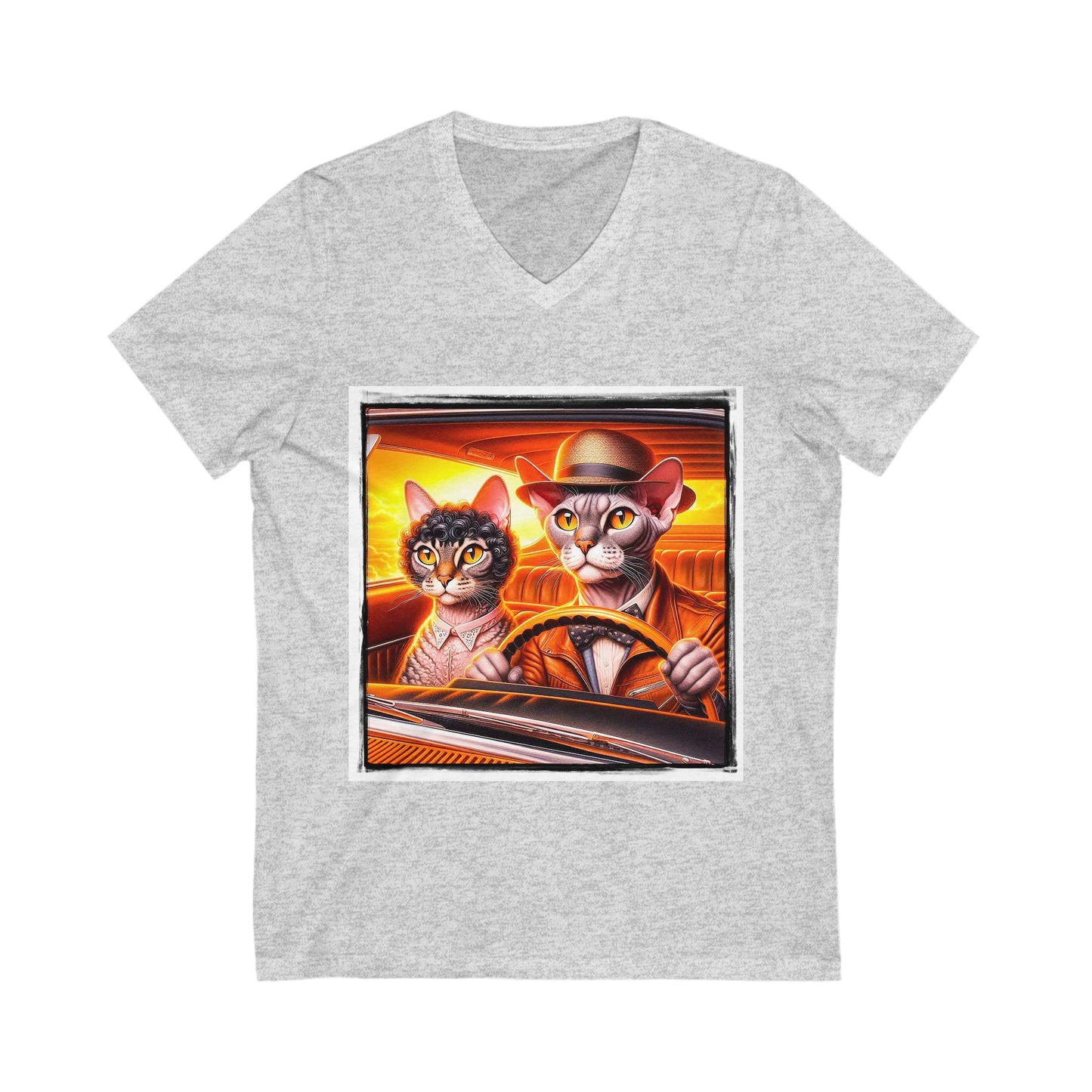 Wacky Devon Rex Cat couple driving