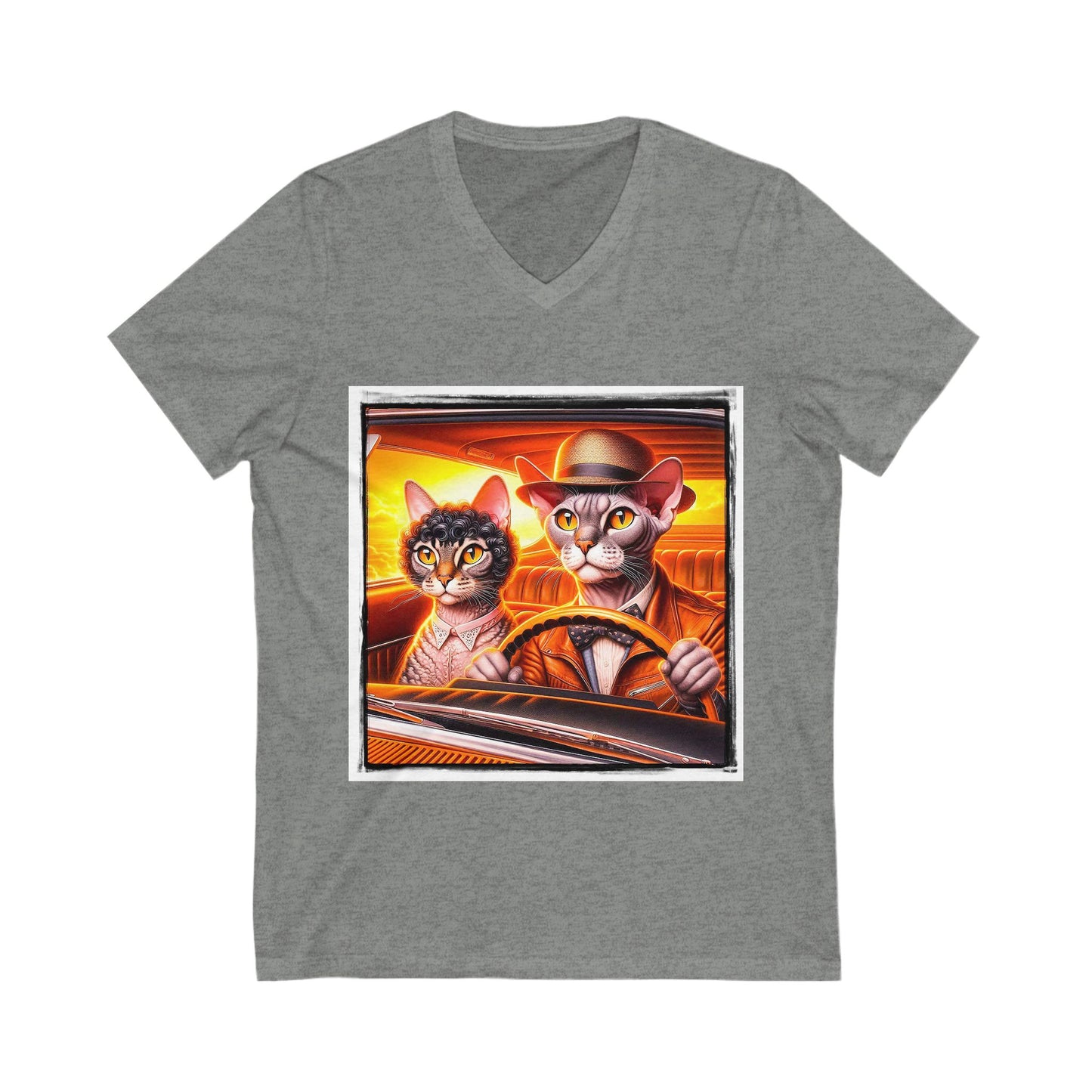 Wacky Devon Rex Cat couple driving