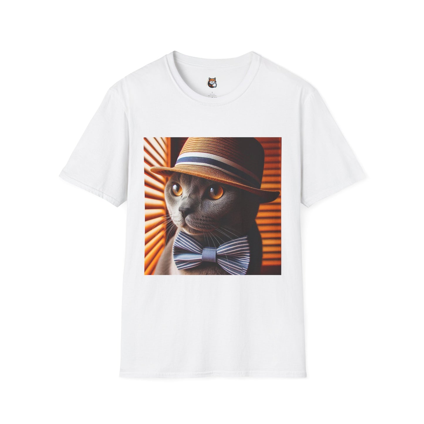 Russian Blue Cat hat and bow tie  T-Shirt