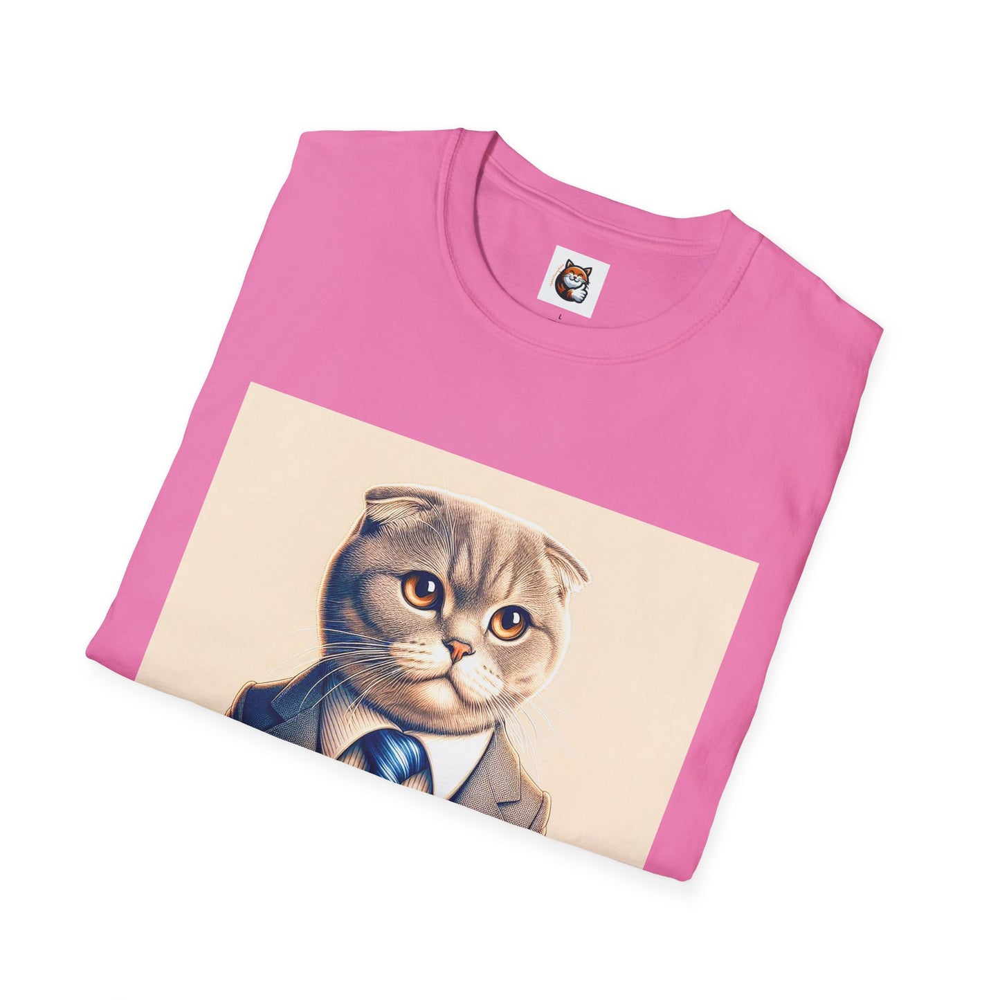 Scottish Fold Cat suit and tie  T-Shirt