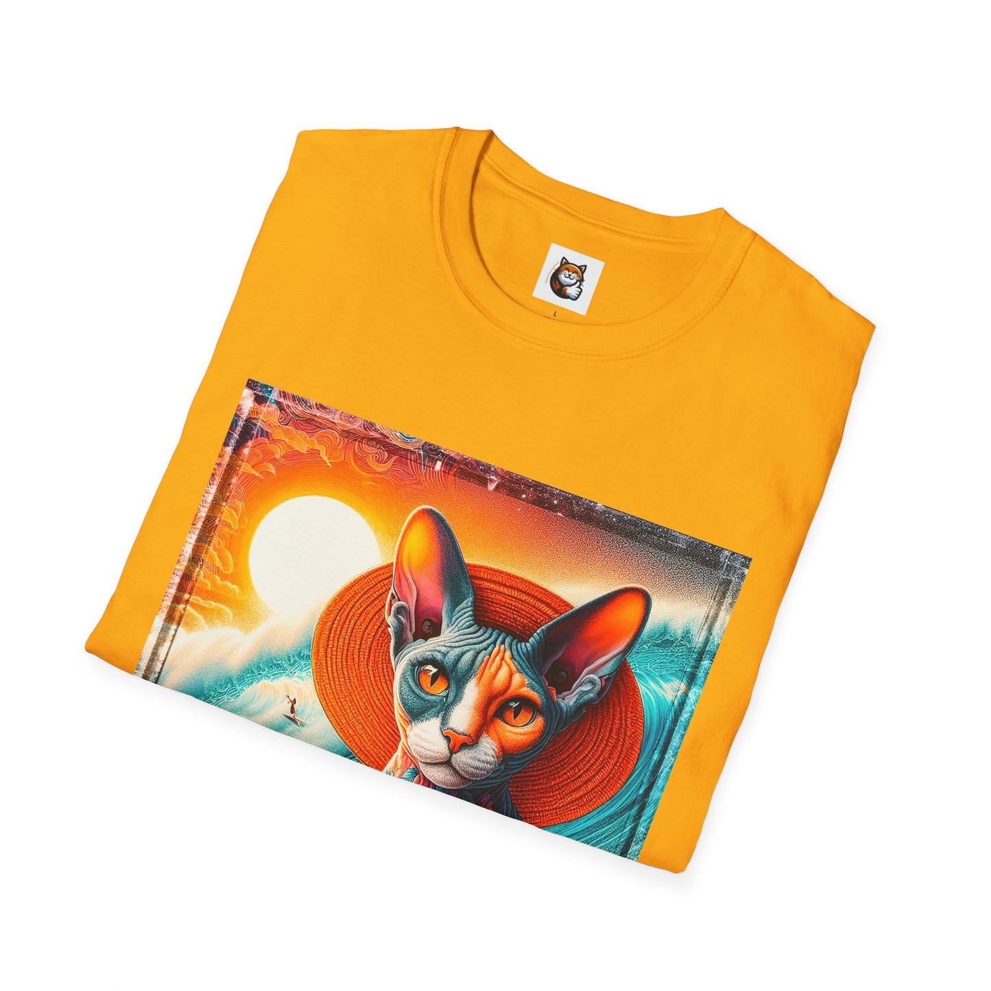 Devon Rex Cat hawaiian surfer Softstyle T-Shirt