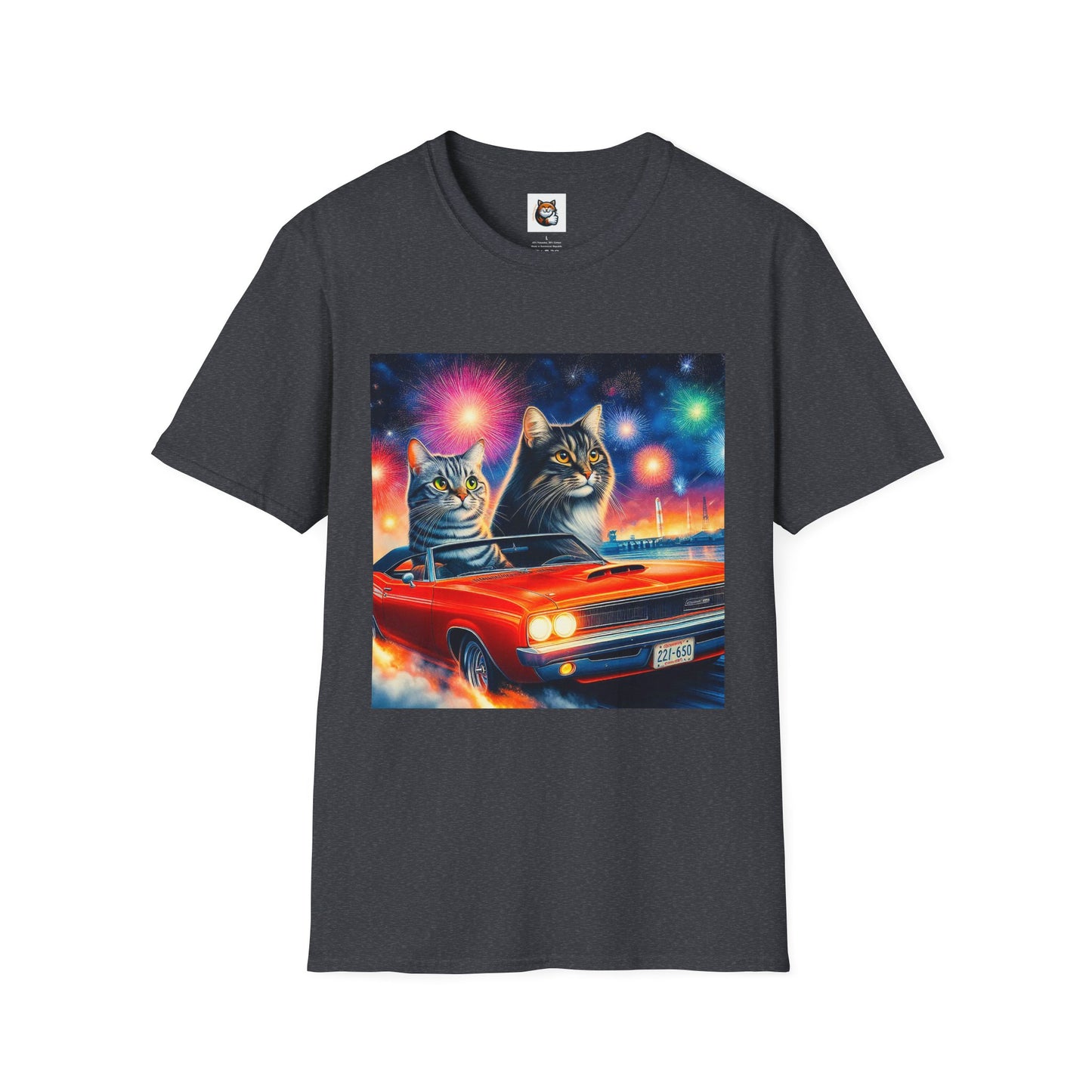 Wacky Domestic Cat Unisex Softstyle T-Shirt