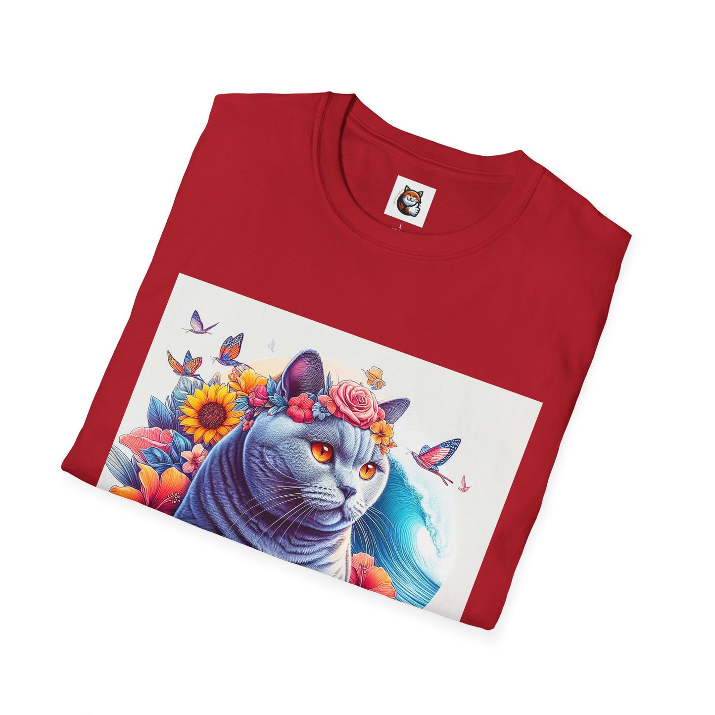 British Shorthair surf board Softstyle T-Shirt