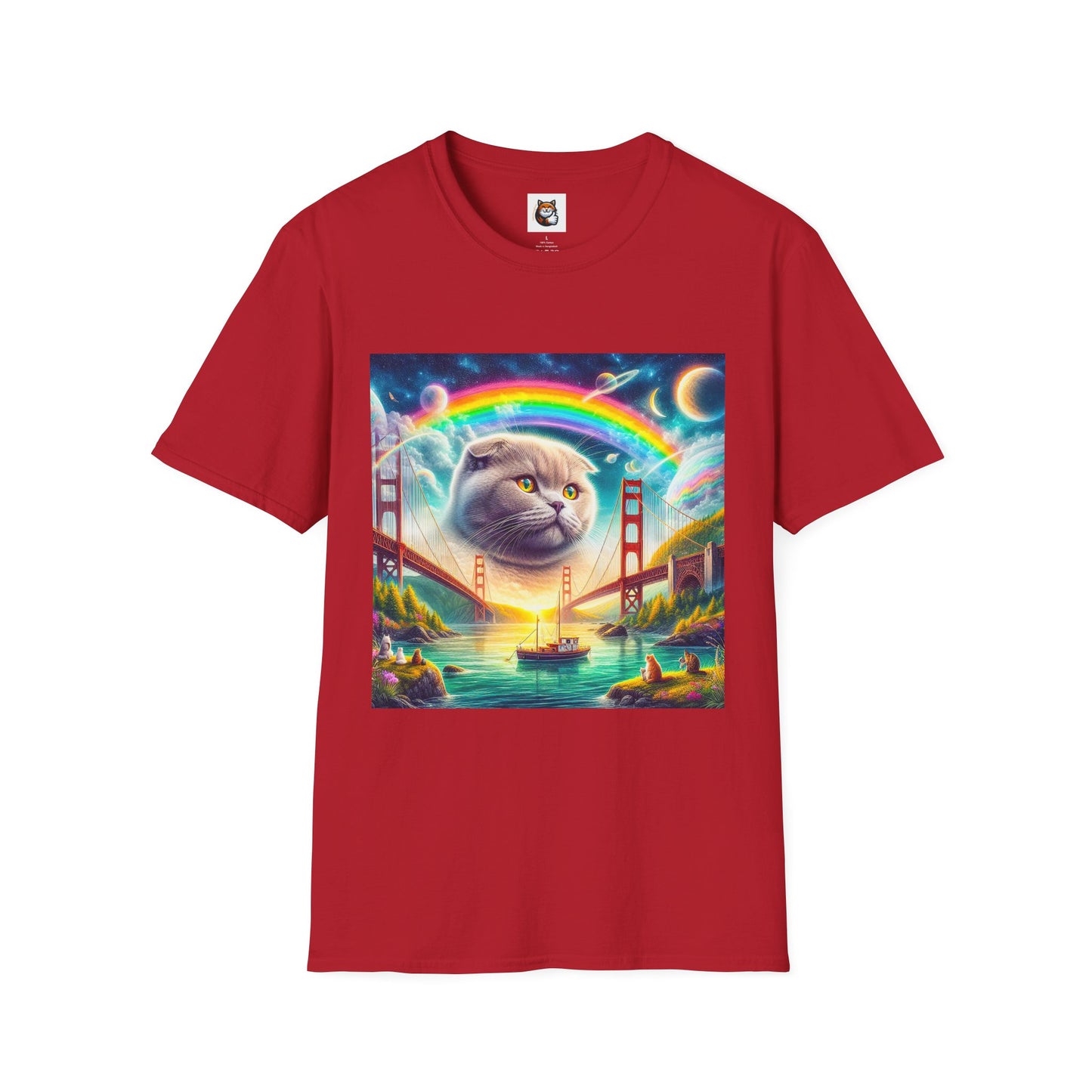 Scottish Fold Cat pretty rainbow  T-Shirt
