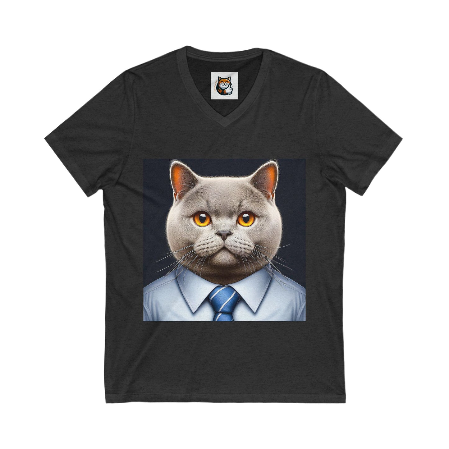 British Shorthair working man Jersey Short Sleeve V-Neck Tee