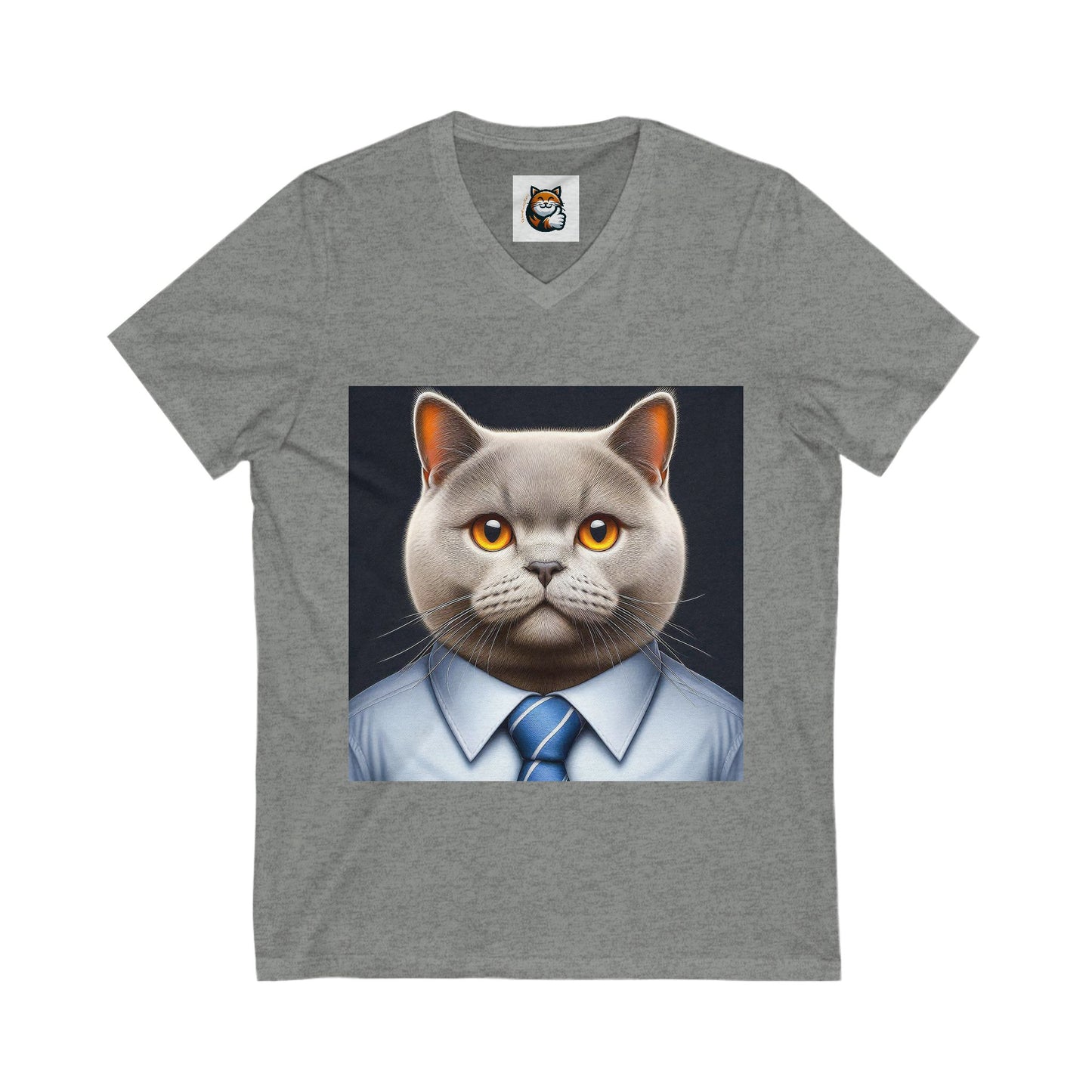 British Shorthair working man Jersey Short Sleeve V-Neck Tee