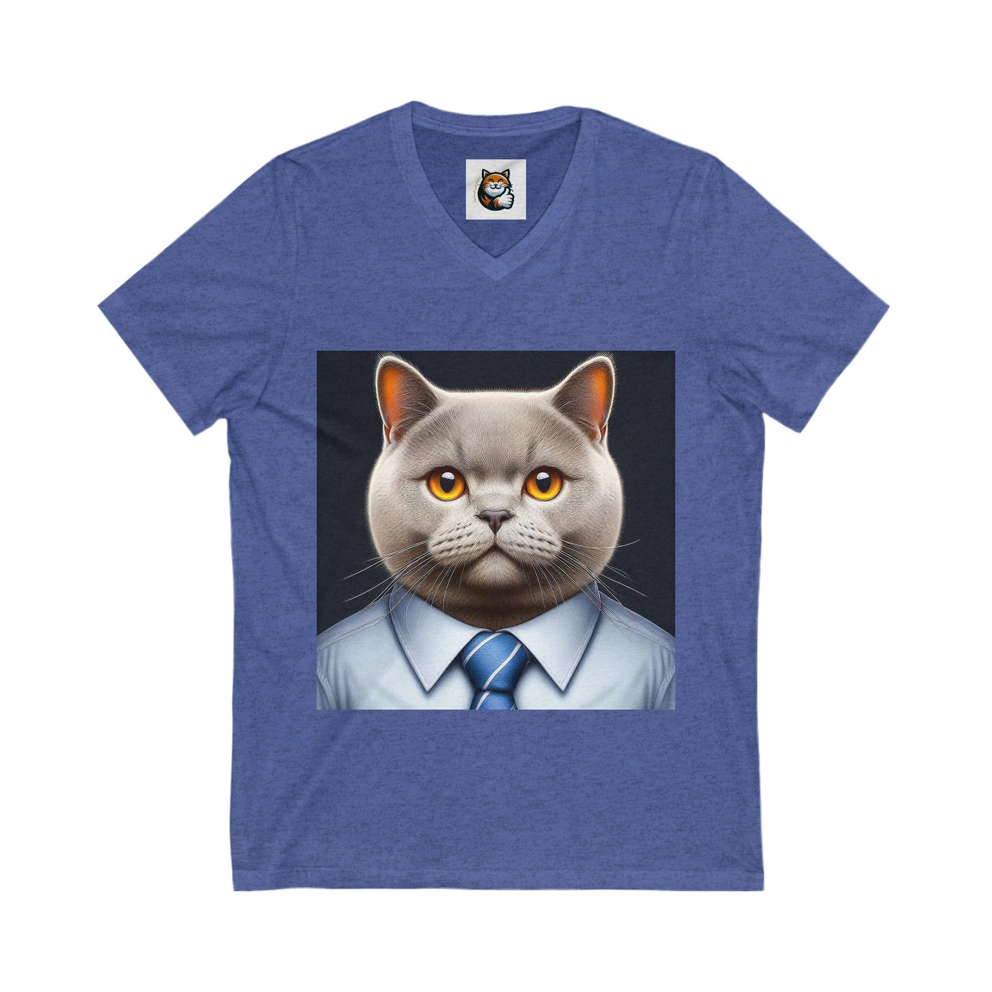 British Shorthair working man Jersey Short Sleeve V-Neck Tee