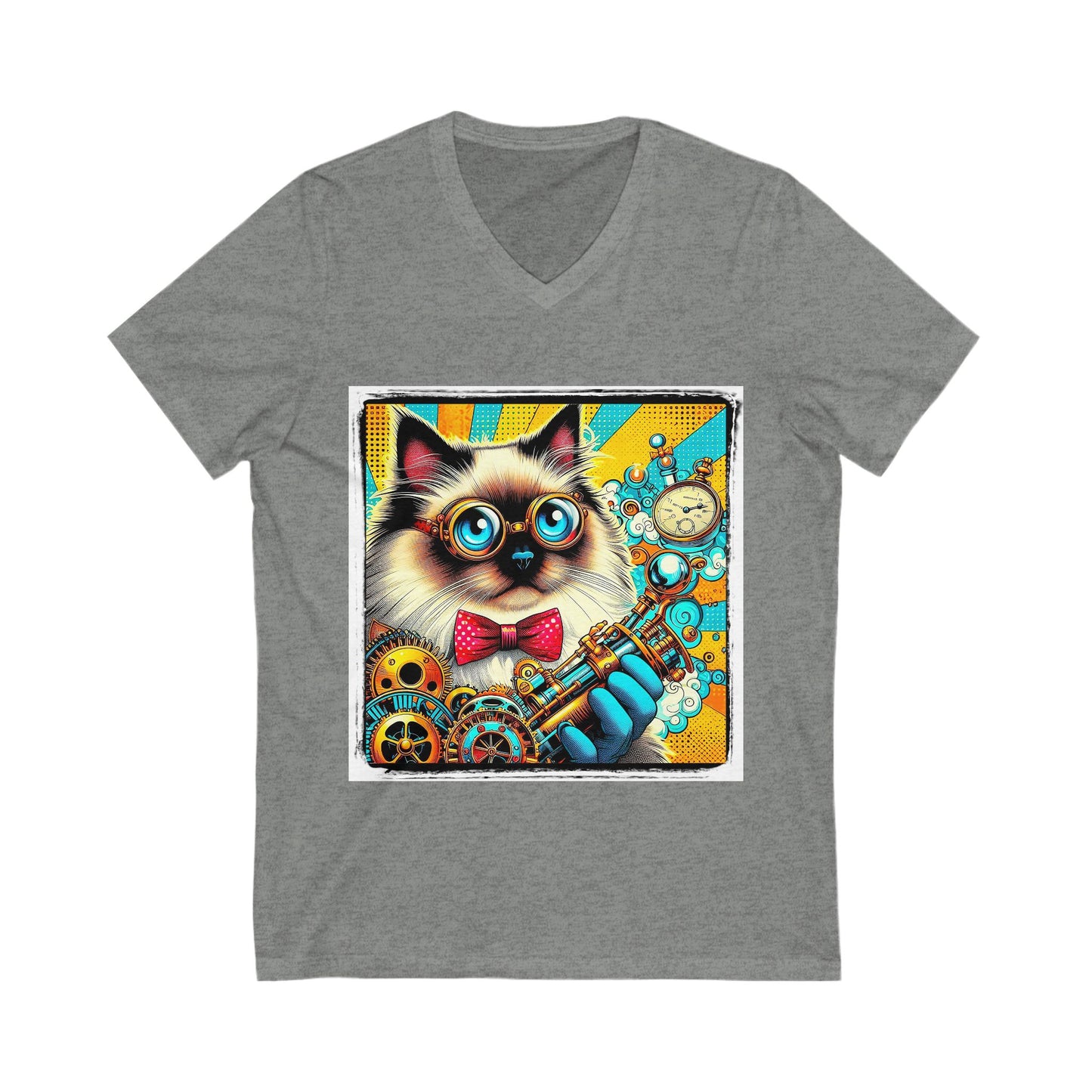 Birman steam punk Jersey Short Sleeve V-Neck Tee