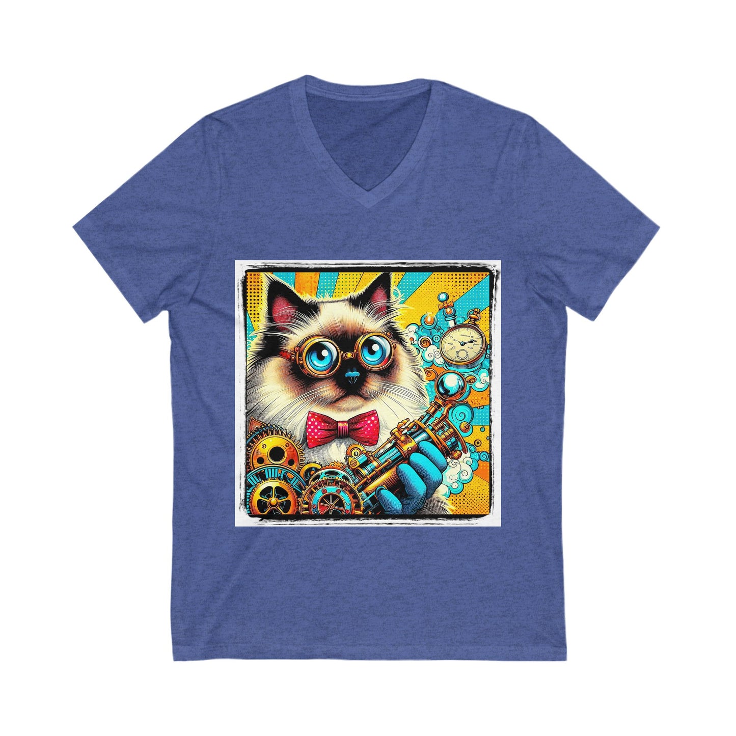 Birman steam punk Jersey Short Sleeve V-Neck Tee