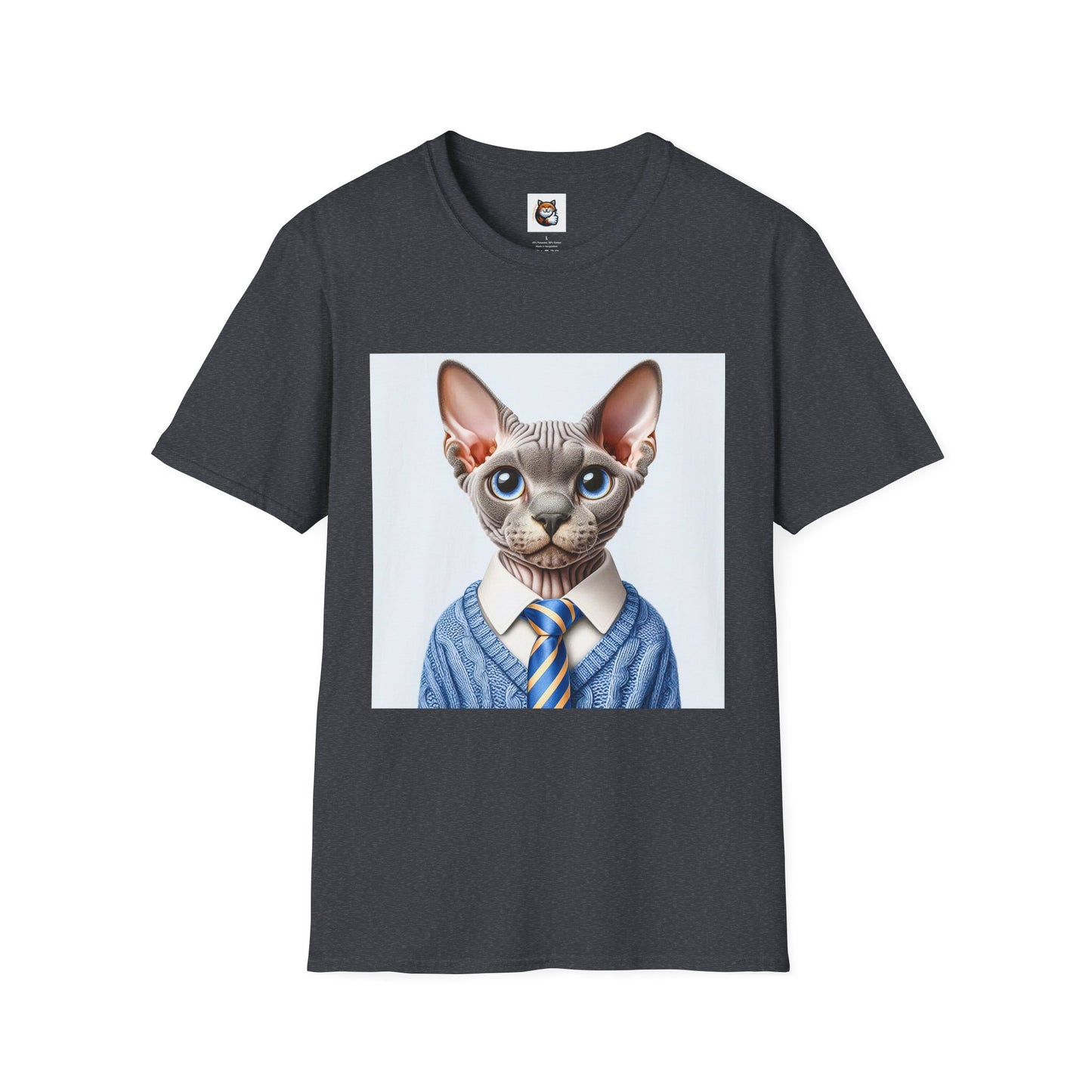Devon Rex Cat business man Softstyle T-Shirt