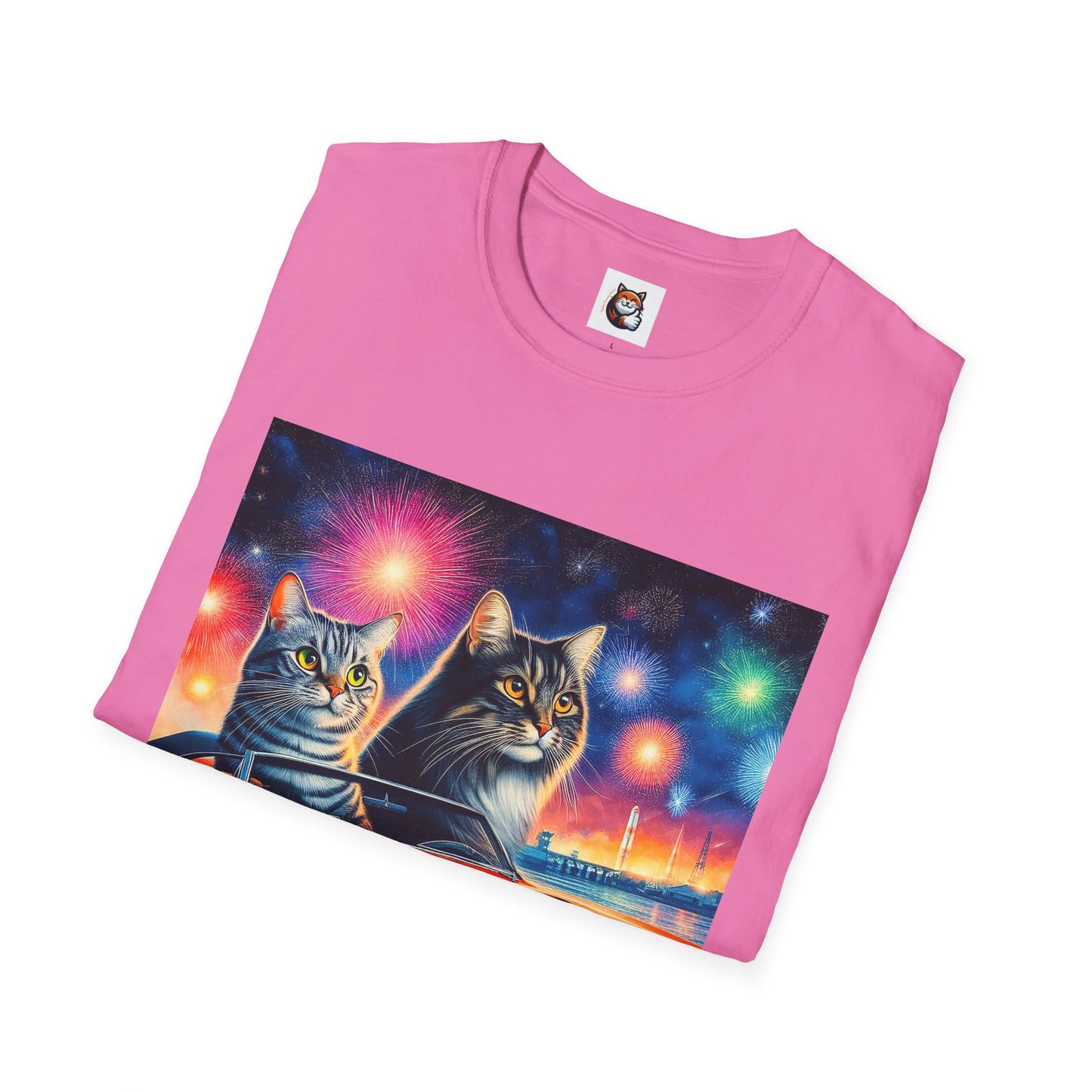 Wacky Domestic Cat Unisex Softstyle T-Shirt