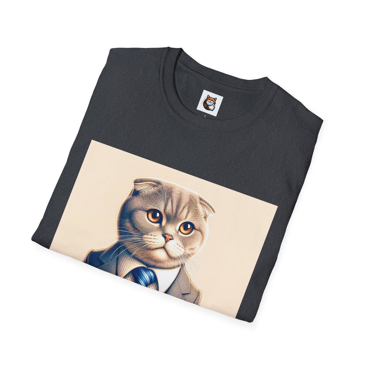 Scottish Fold Cat suit and tie  T-Shirt