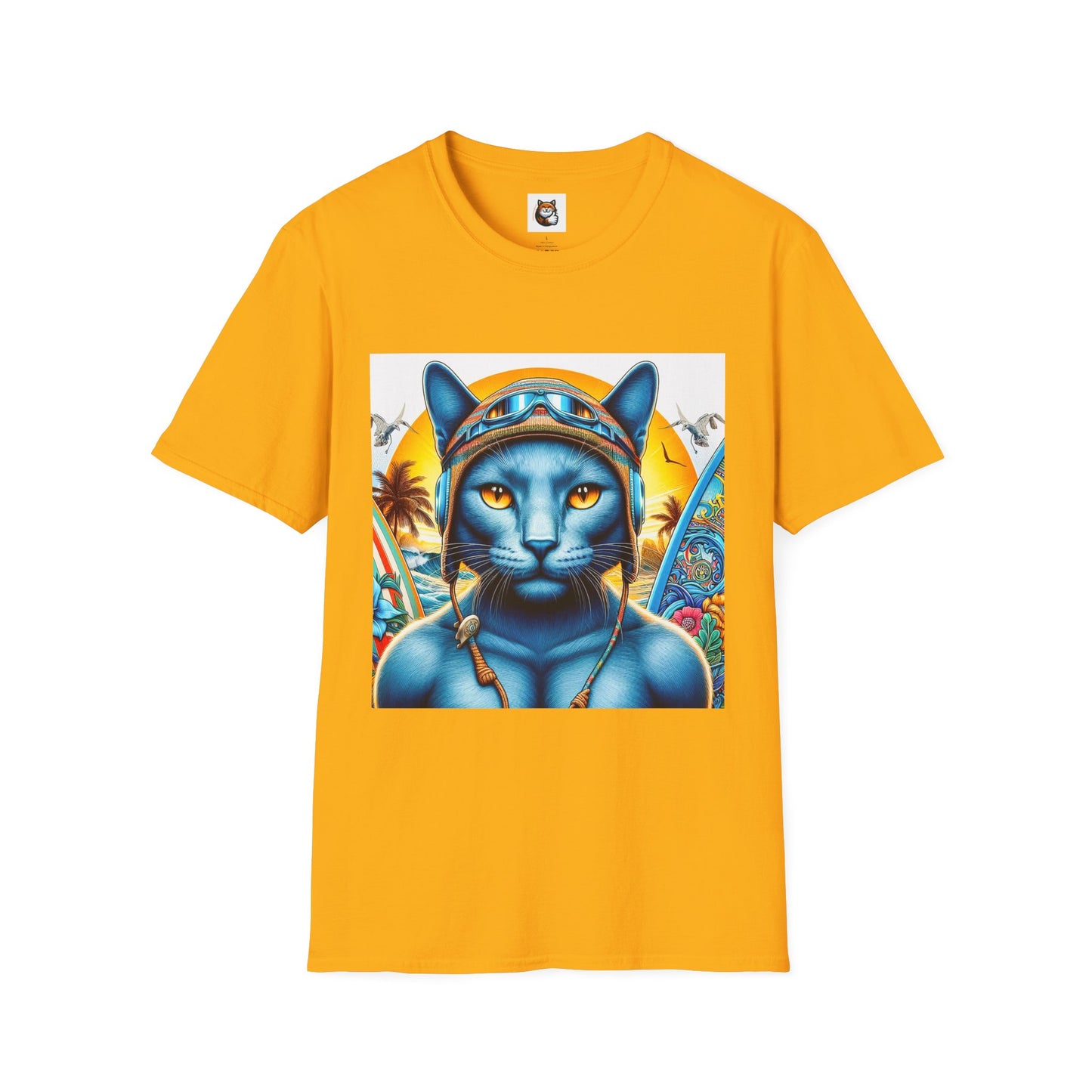 Russian Blue Cat Unisex Softstyle T-Shirt