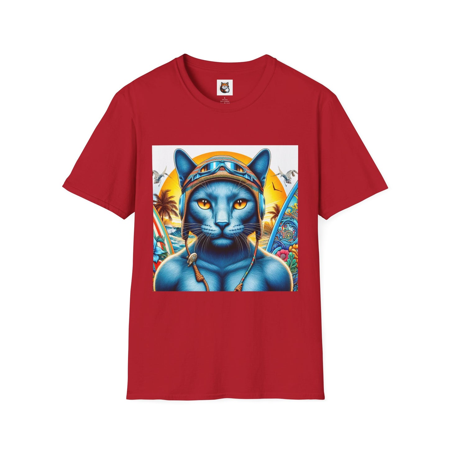 Russian Blue Cat Unisex Softstyle T-Shirt