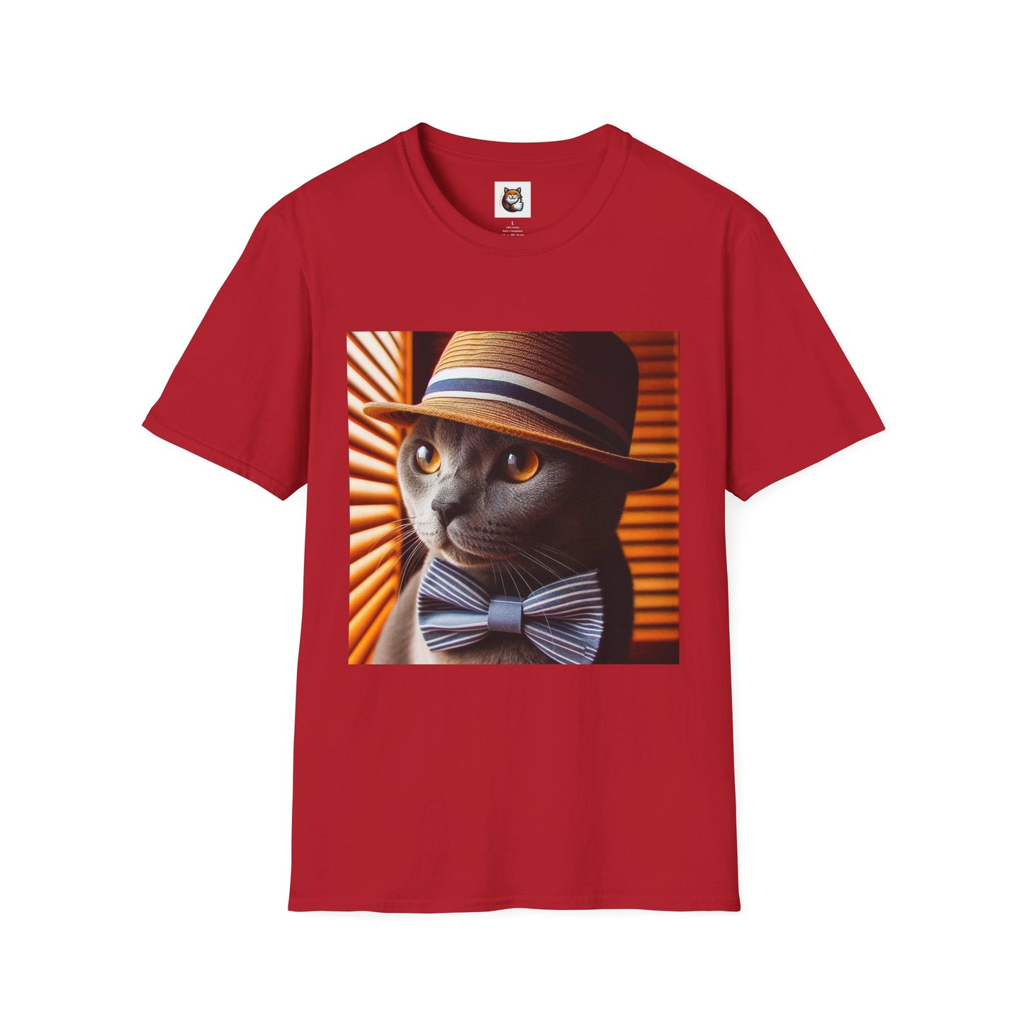 Russian Blue Cat hat and bow tie  T-Shirt