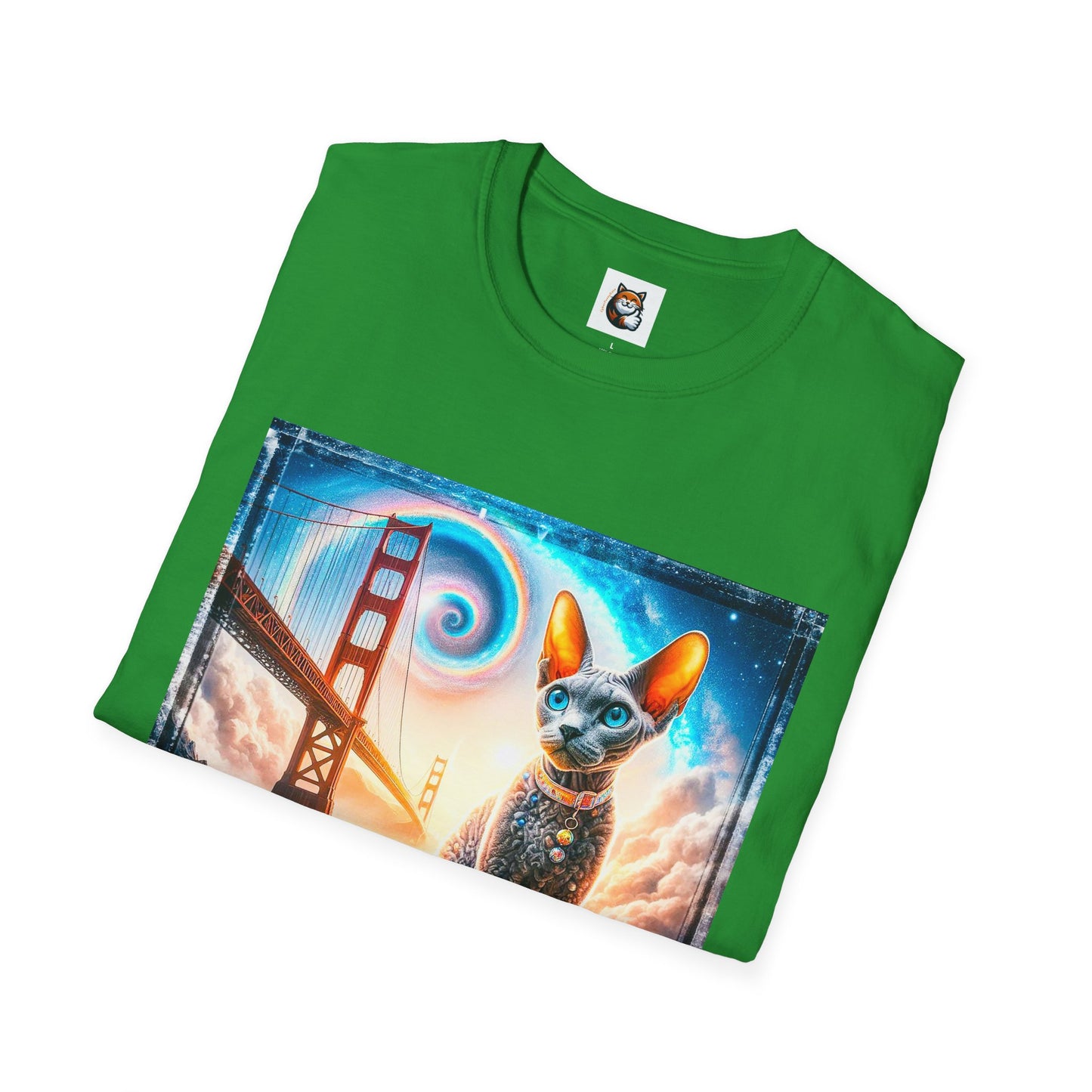 Devon Rex Unisex rainbow bridge Softstyle T-Shirt