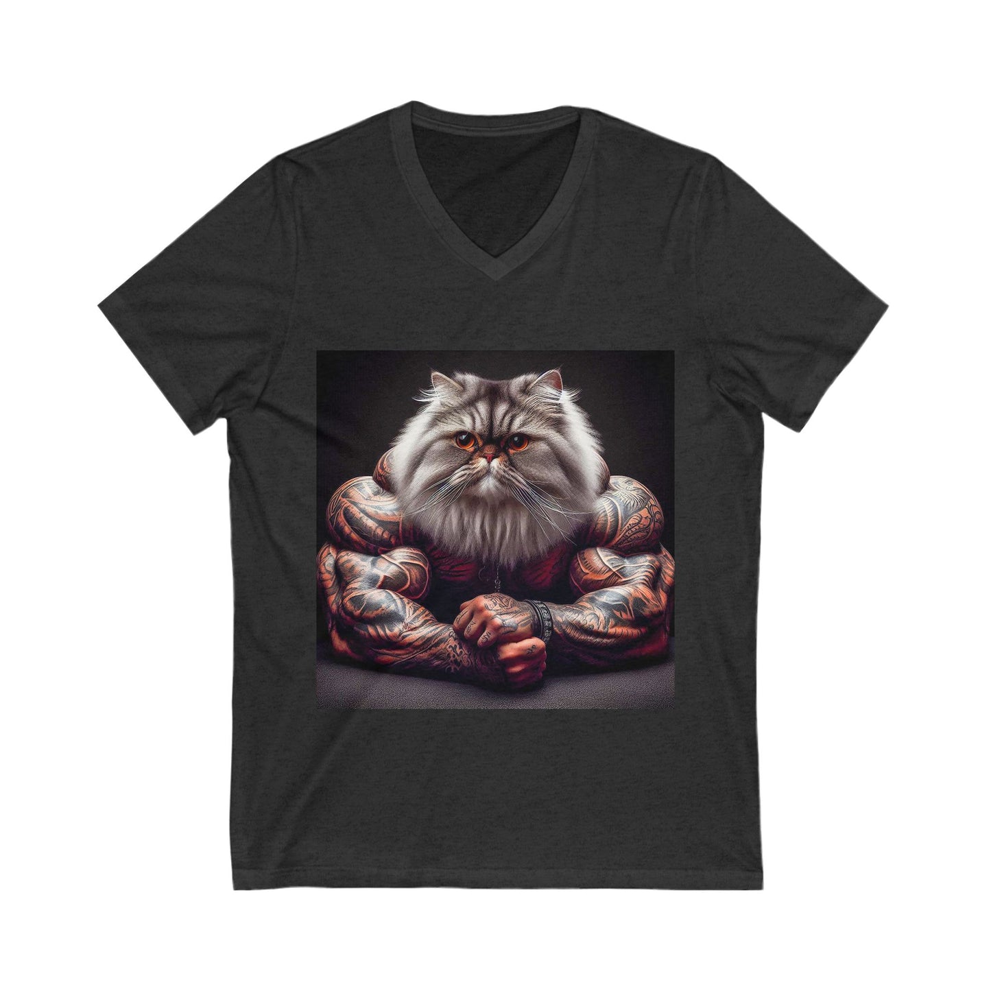Persian Cat Unisex Jersey Short Sleeve V-Neck Tee