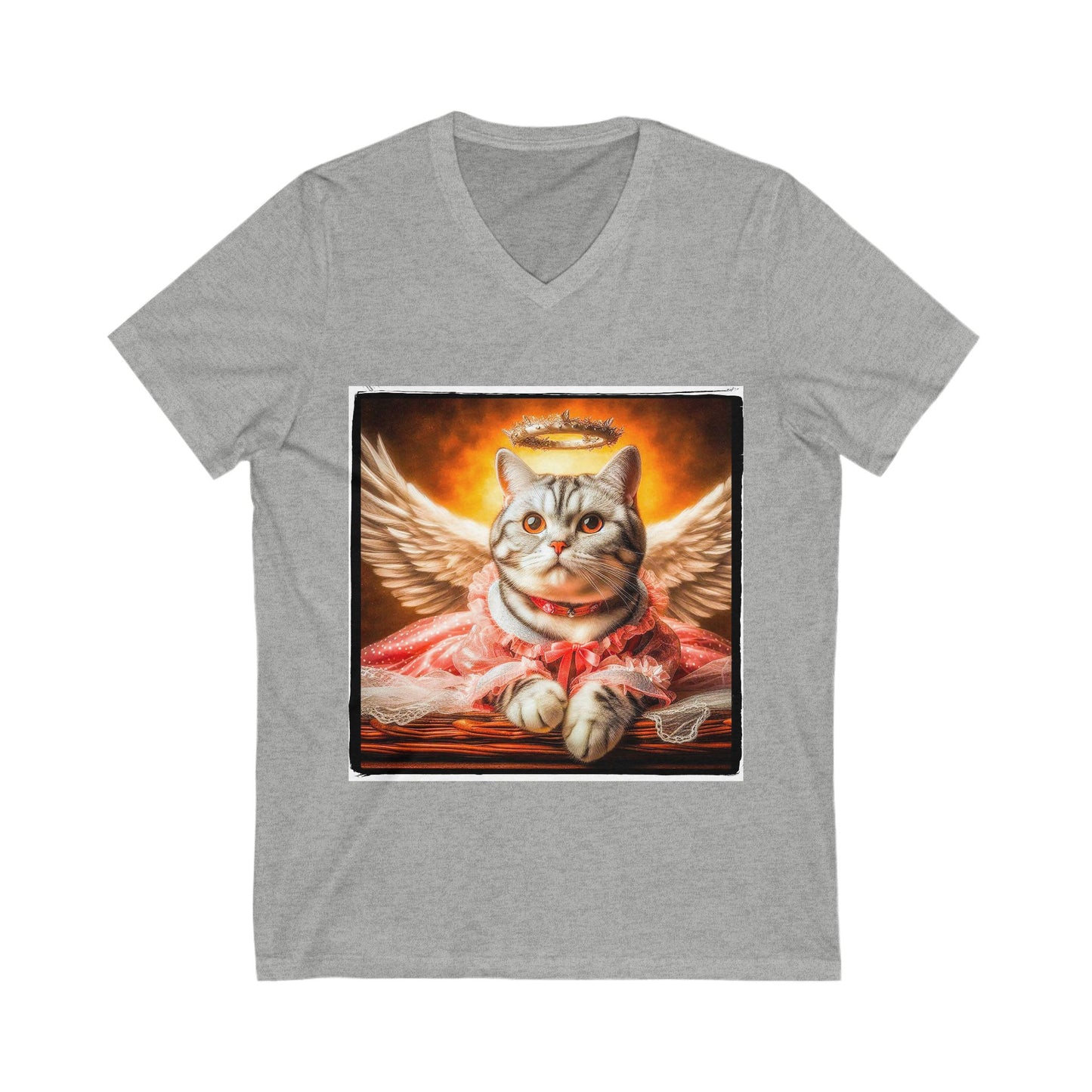 American Shorthair heavenly Angel  Jersey Short Sleeve V-Neck Tee
