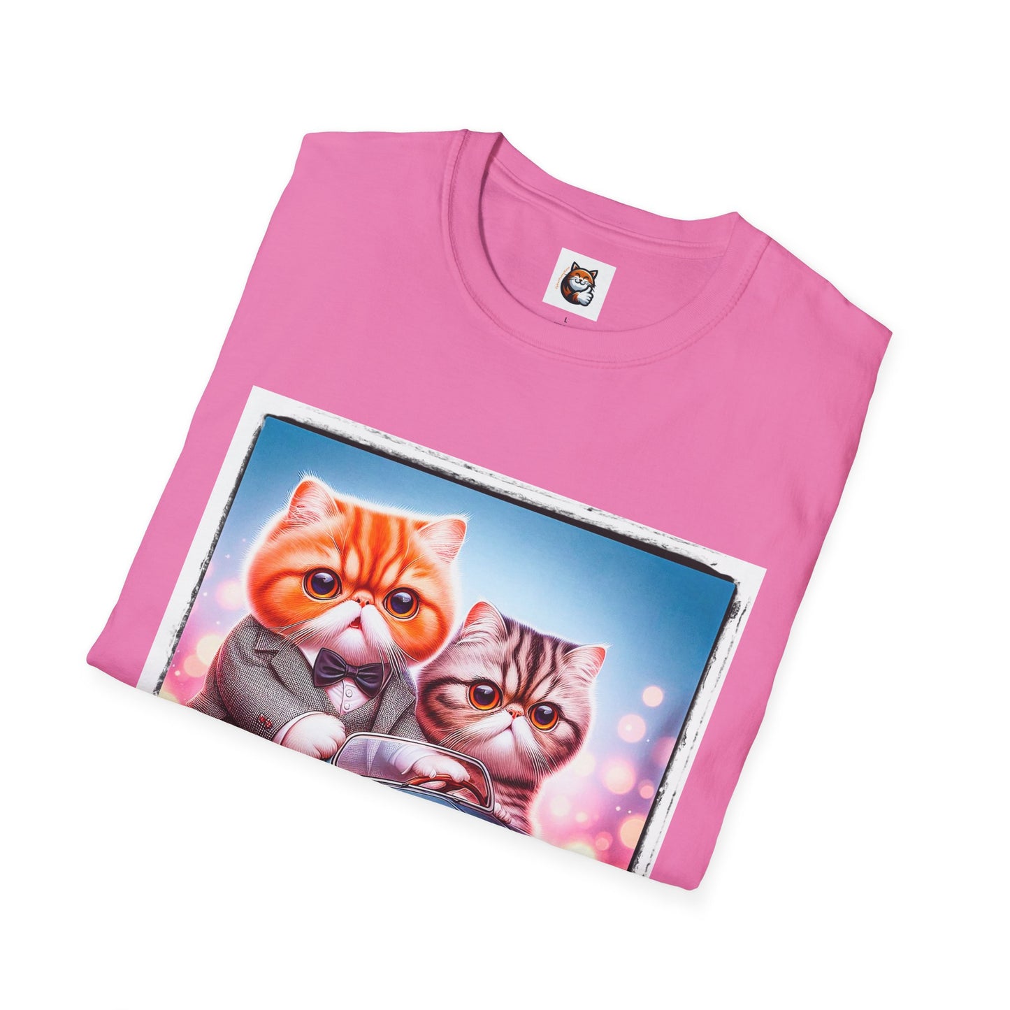 Wacky Exotic Shorthair Cat Unisex Softstyle T-Shirt