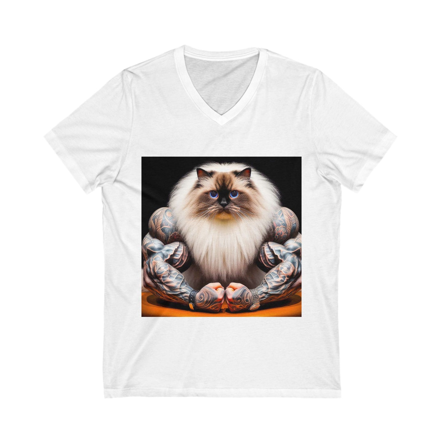 Ragdoll Cat Unisex Jersey Short Sleeve V-Neck Tee