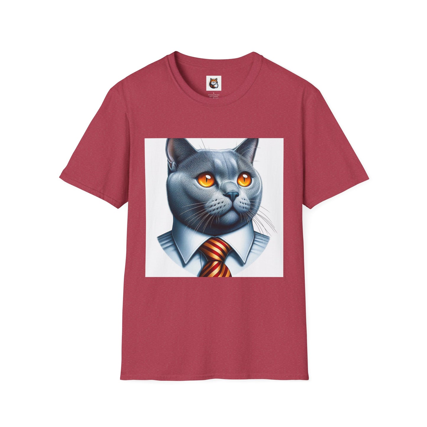 Russian Blue Cat suit and tie  T-Shirt