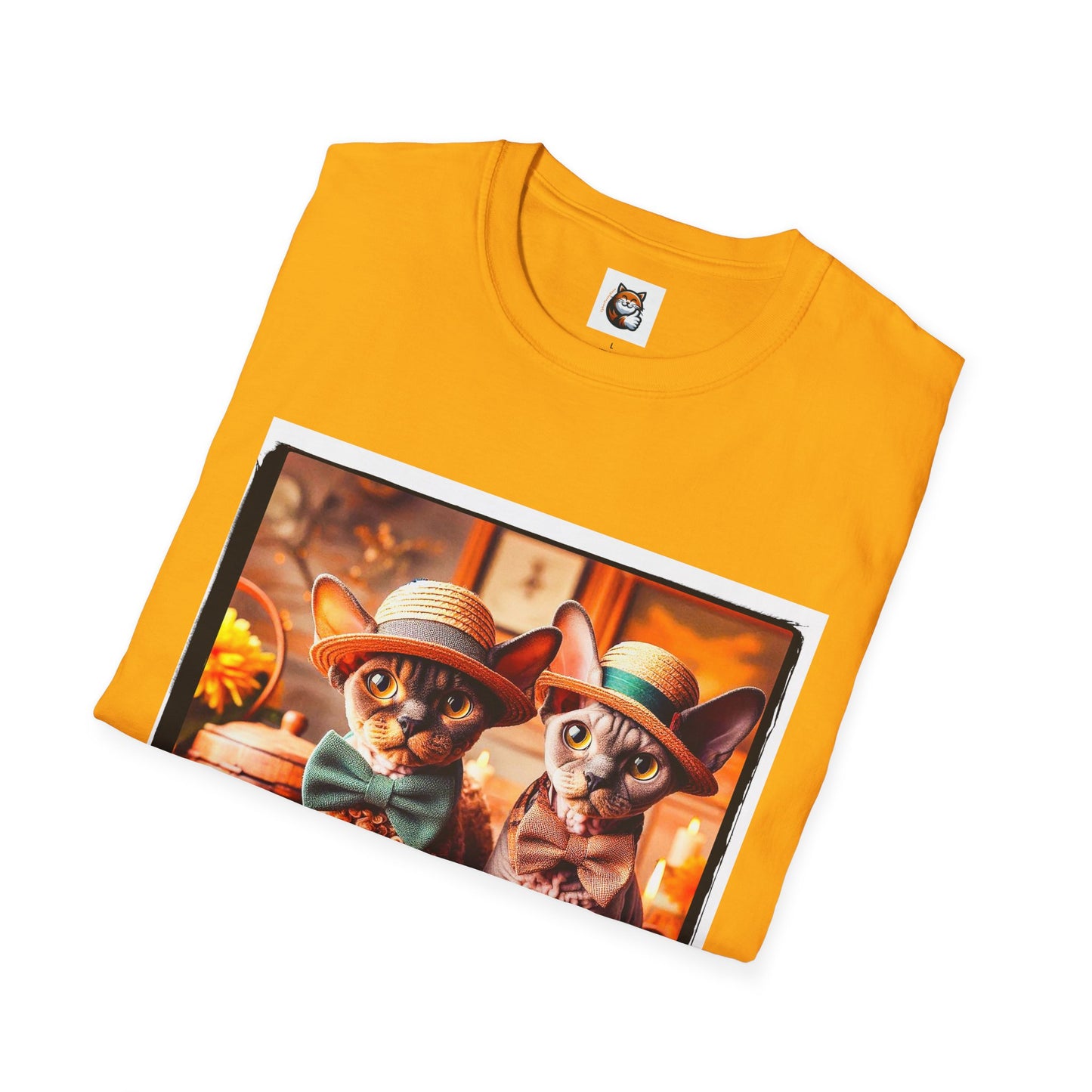 Devon Rex bow and tie Unisex Softstyle T-Shirt