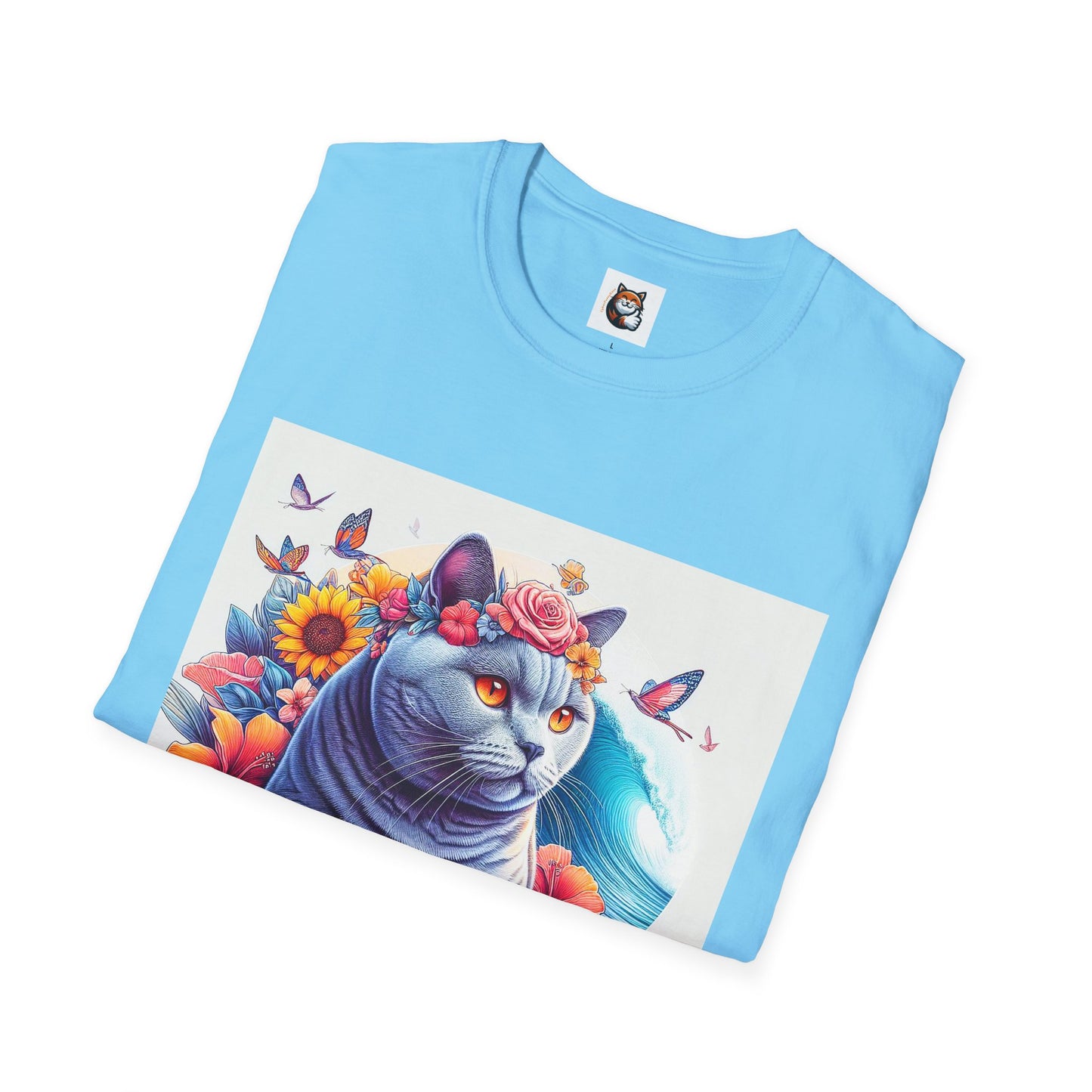 British Shorthair surf board Softstyle T-Shirt