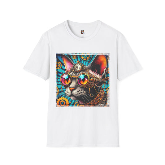 Devon Rex Cat steam punk  Softstyle T-Shirt
