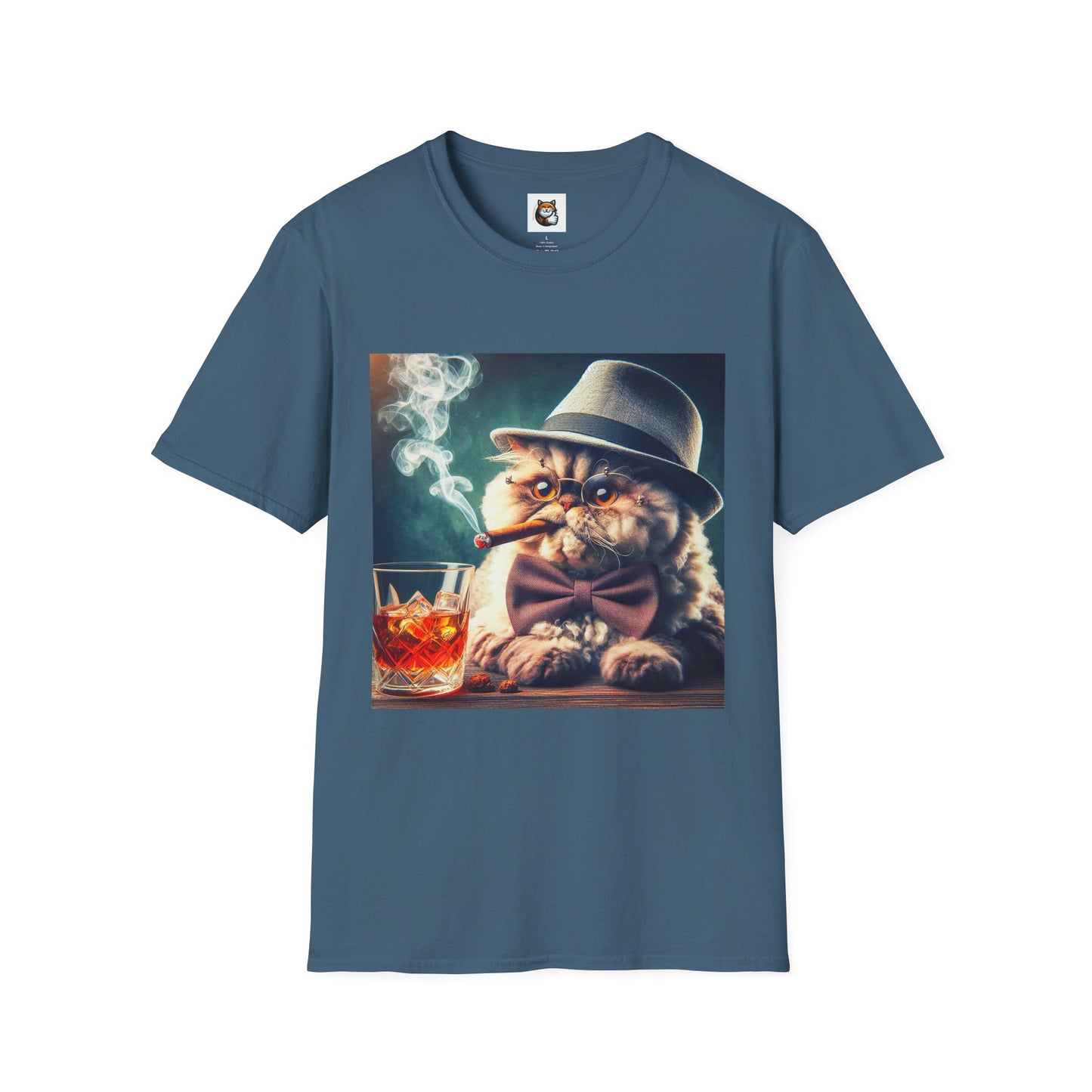 Selkirk Rex Cat T-Shirt cigars and whiskey