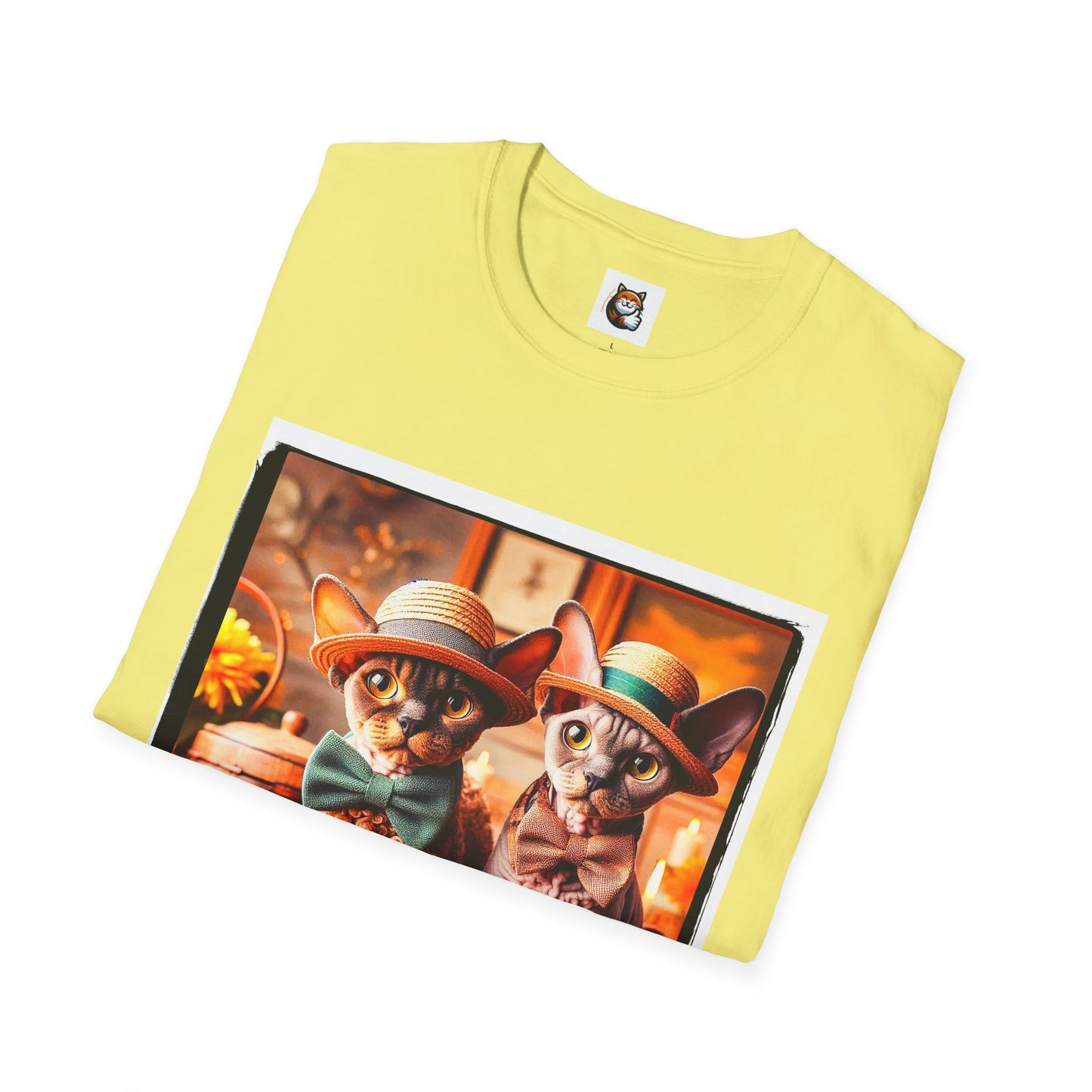 Devon Rex bow and tie Unisex Softstyle T-Shirt