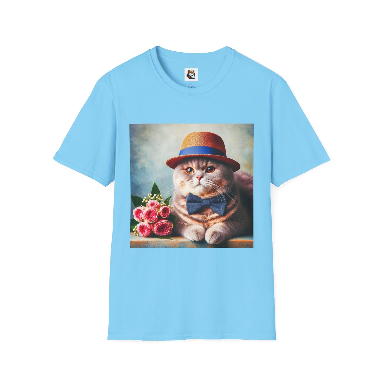 British Shorthair  hat and bow Unisex Softstyle T-Shirt
