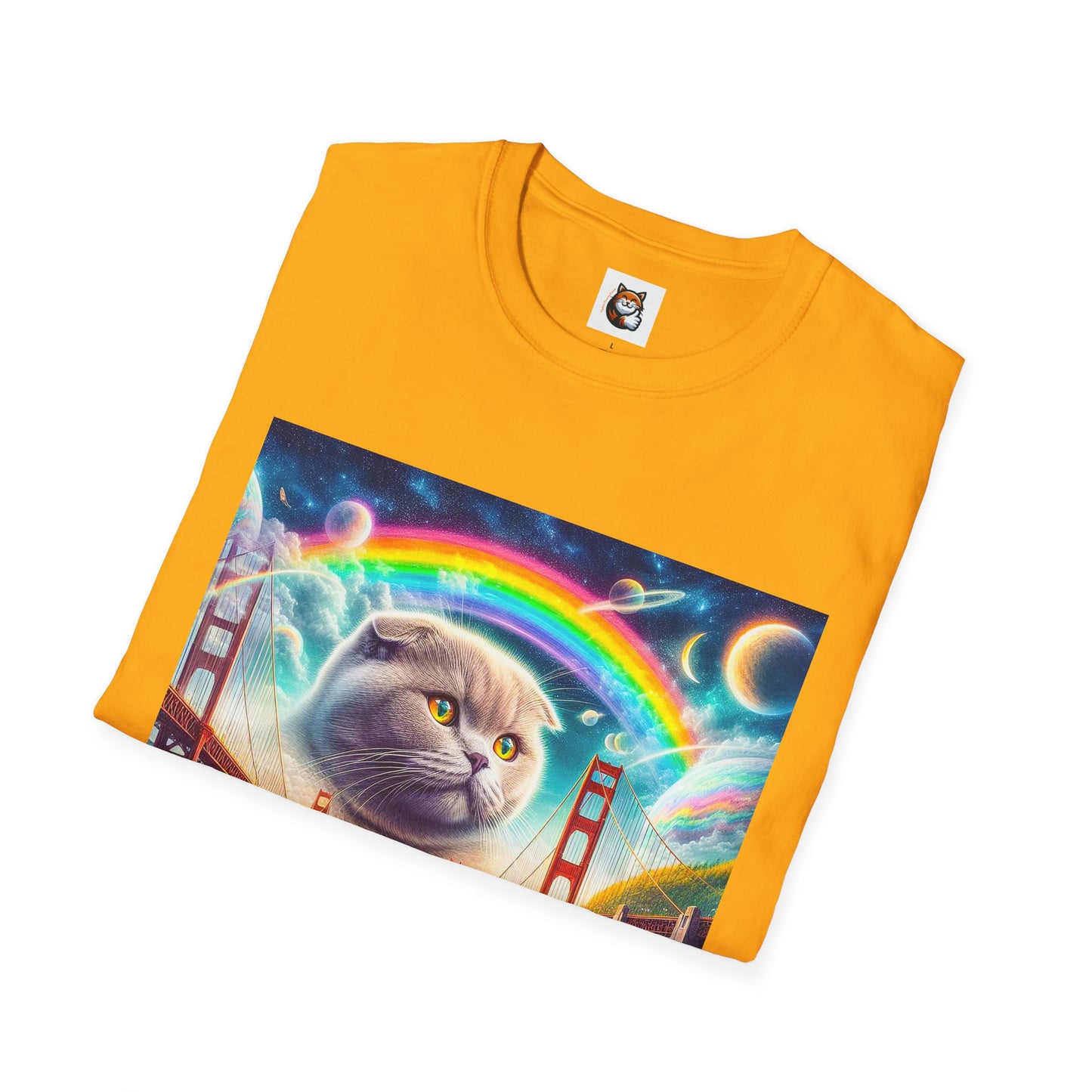 Scottish Fold Cat pretty rainbow  T-Shirt