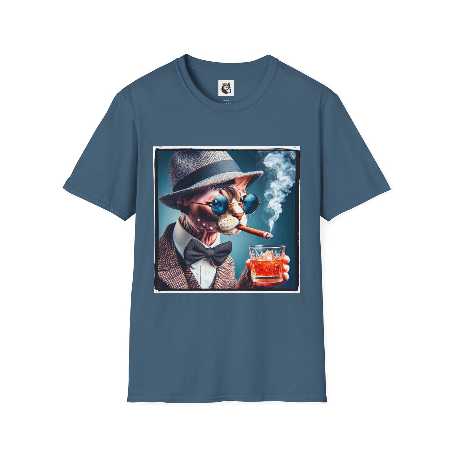 Devon Rex Cat smoking Softstyle T-Shirt