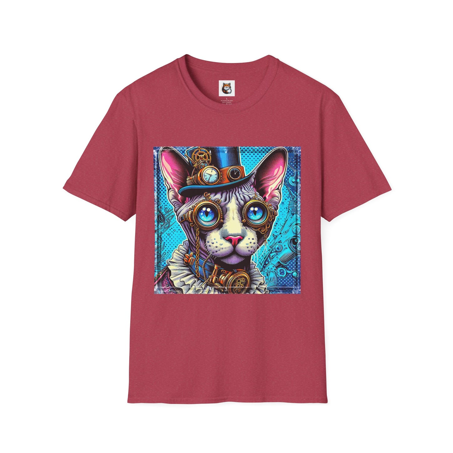 Devon Rex steam punk  Unisex Softstyle T-Shirt