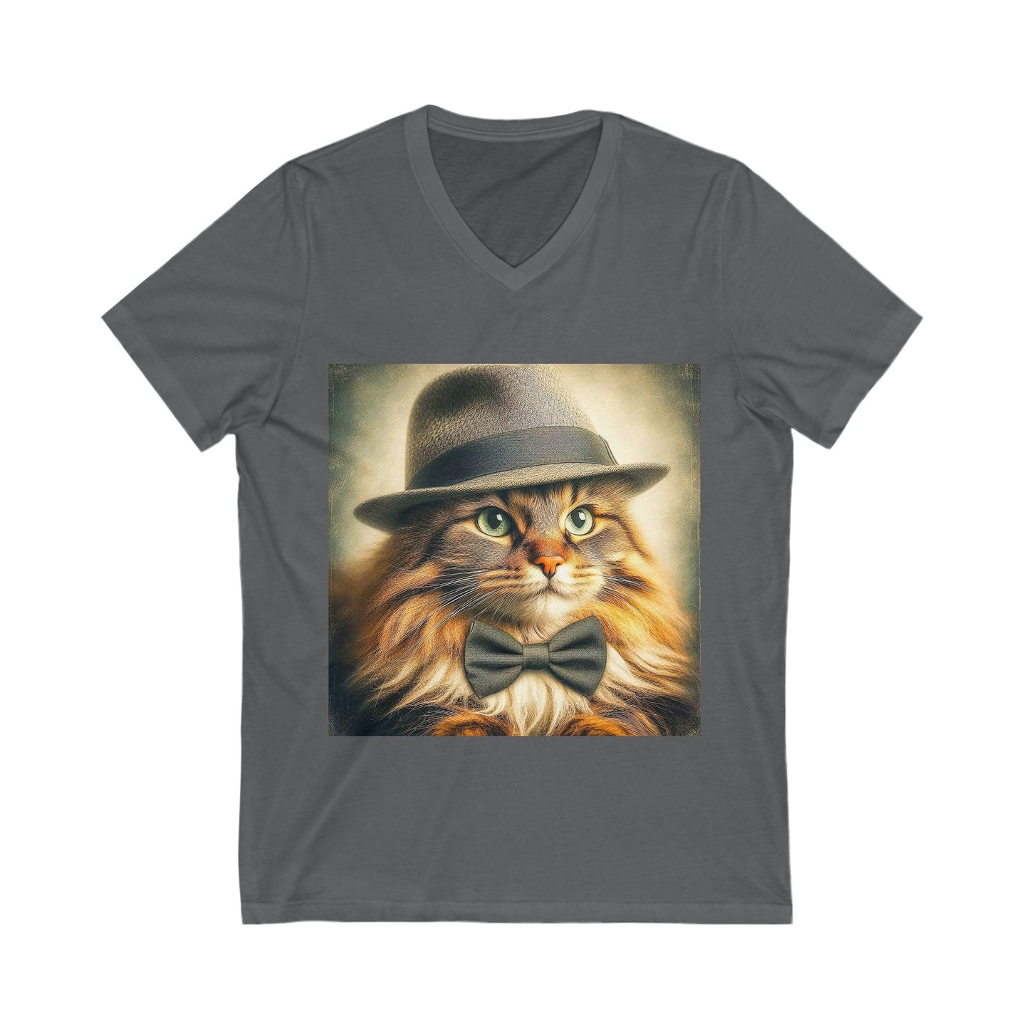 Norwegian Forest Cat Unisex Jersey Short Sleeve V-Neck Tee