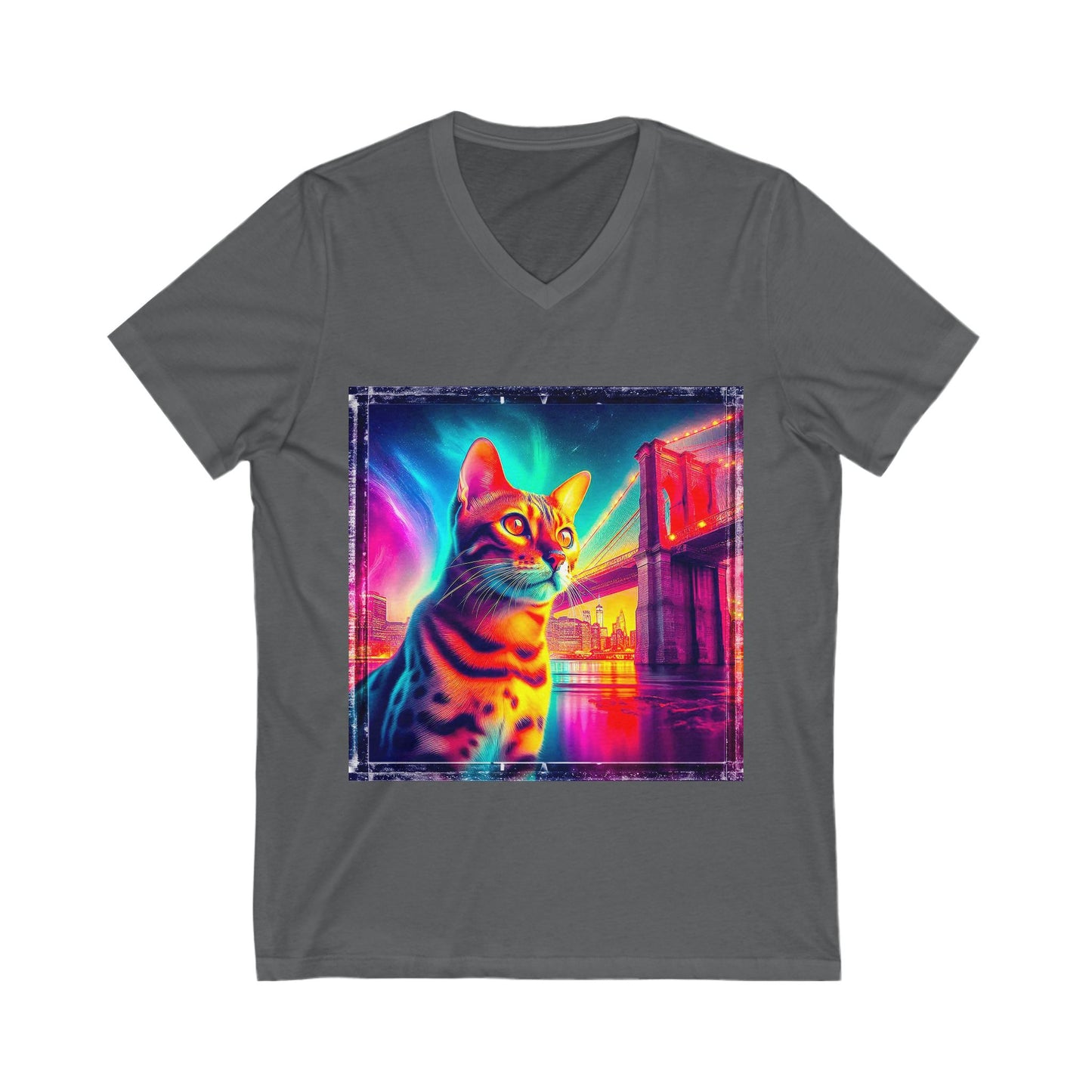 Bengal Unisex  pretty colors Short Sleeve V-Neck Tee